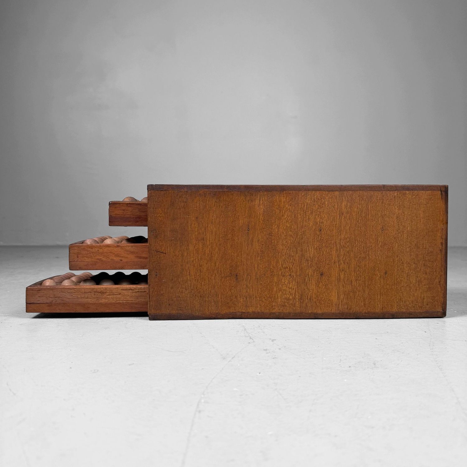 Vintage Japanese Abacus Set with Wooden Storage Box, 1950s