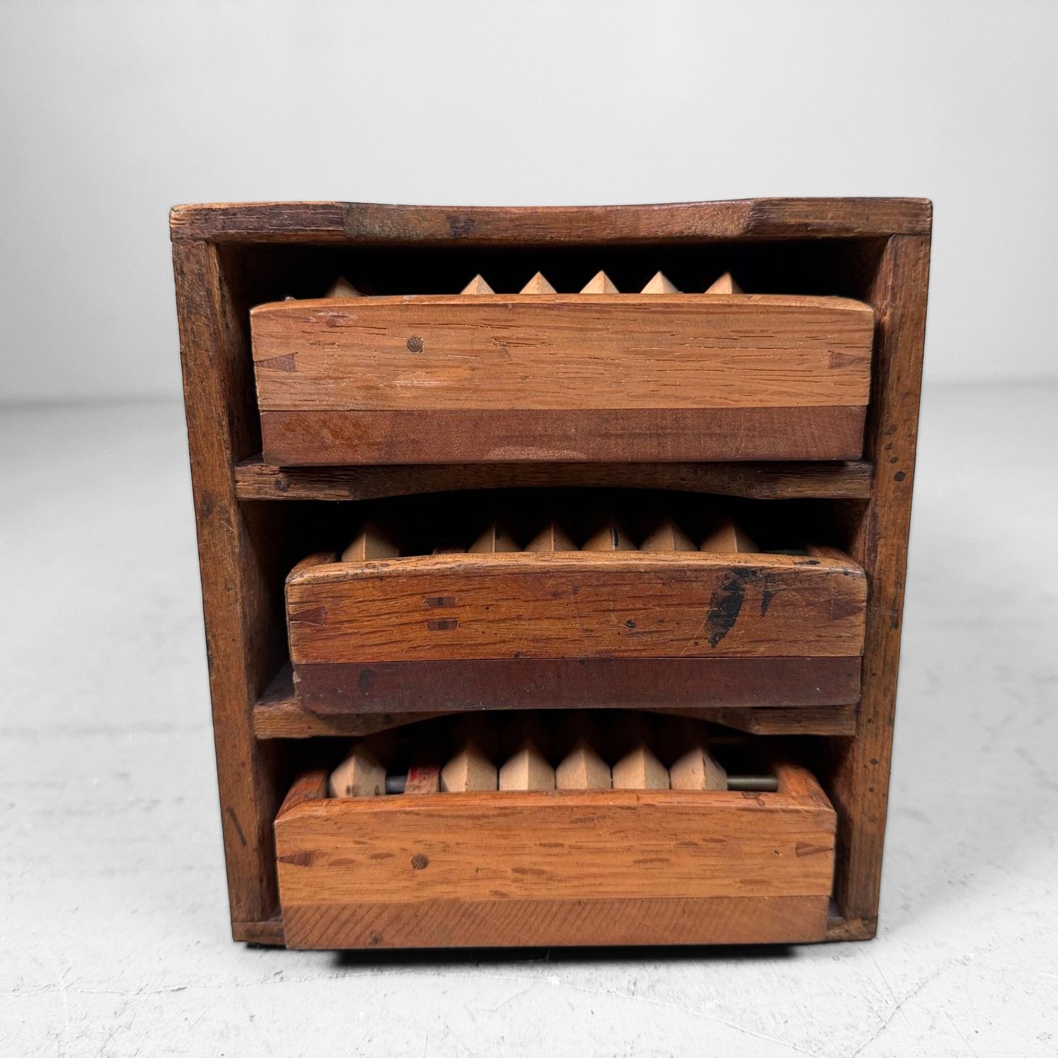 Vintage Japanese Abacus Set with Wooden Storage Box, 1950s