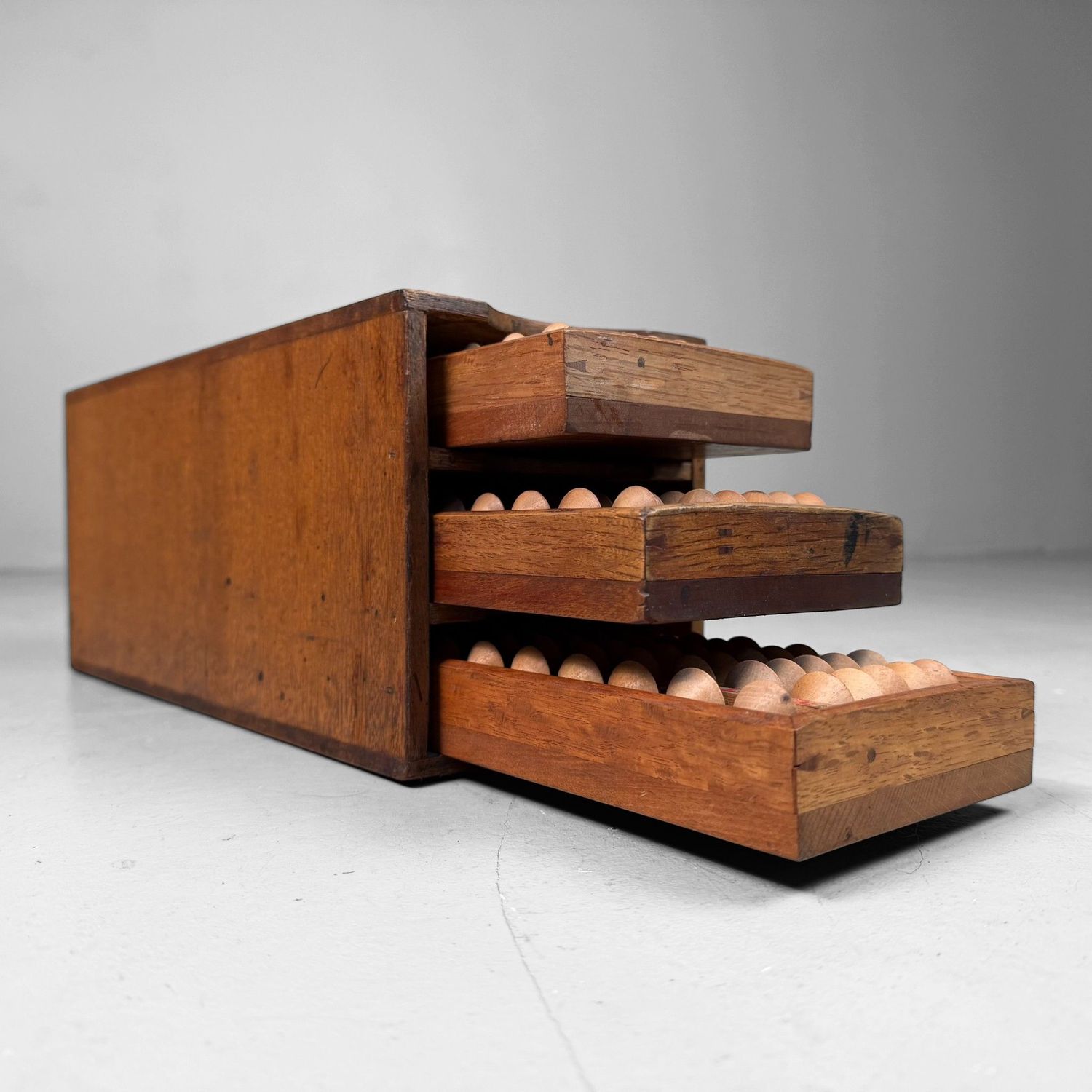 Vintage Japanese Abacus Set with Wooden Storage Box, 1950s