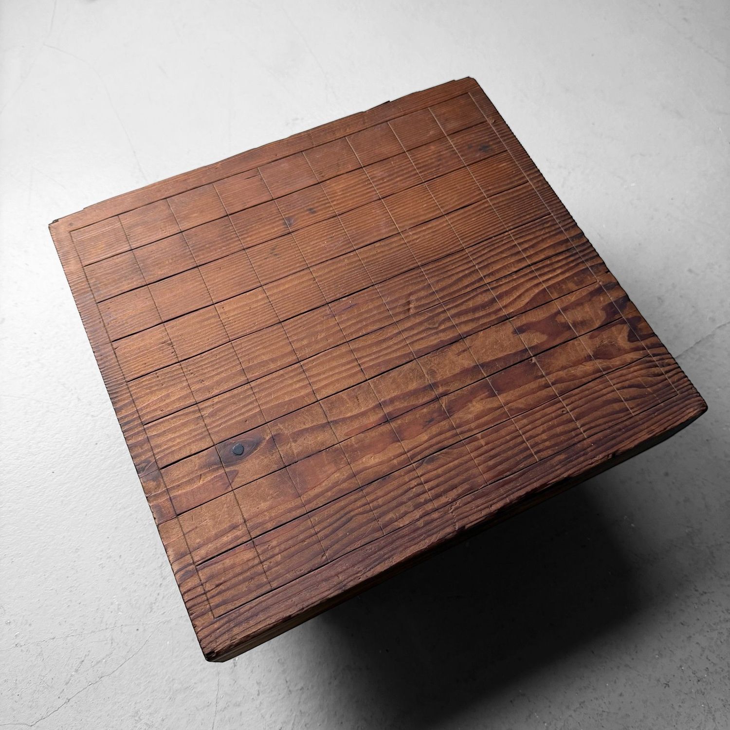 Wooden Keyaki Shogi Game Table, Unique Sugi Side Table, 1920s
