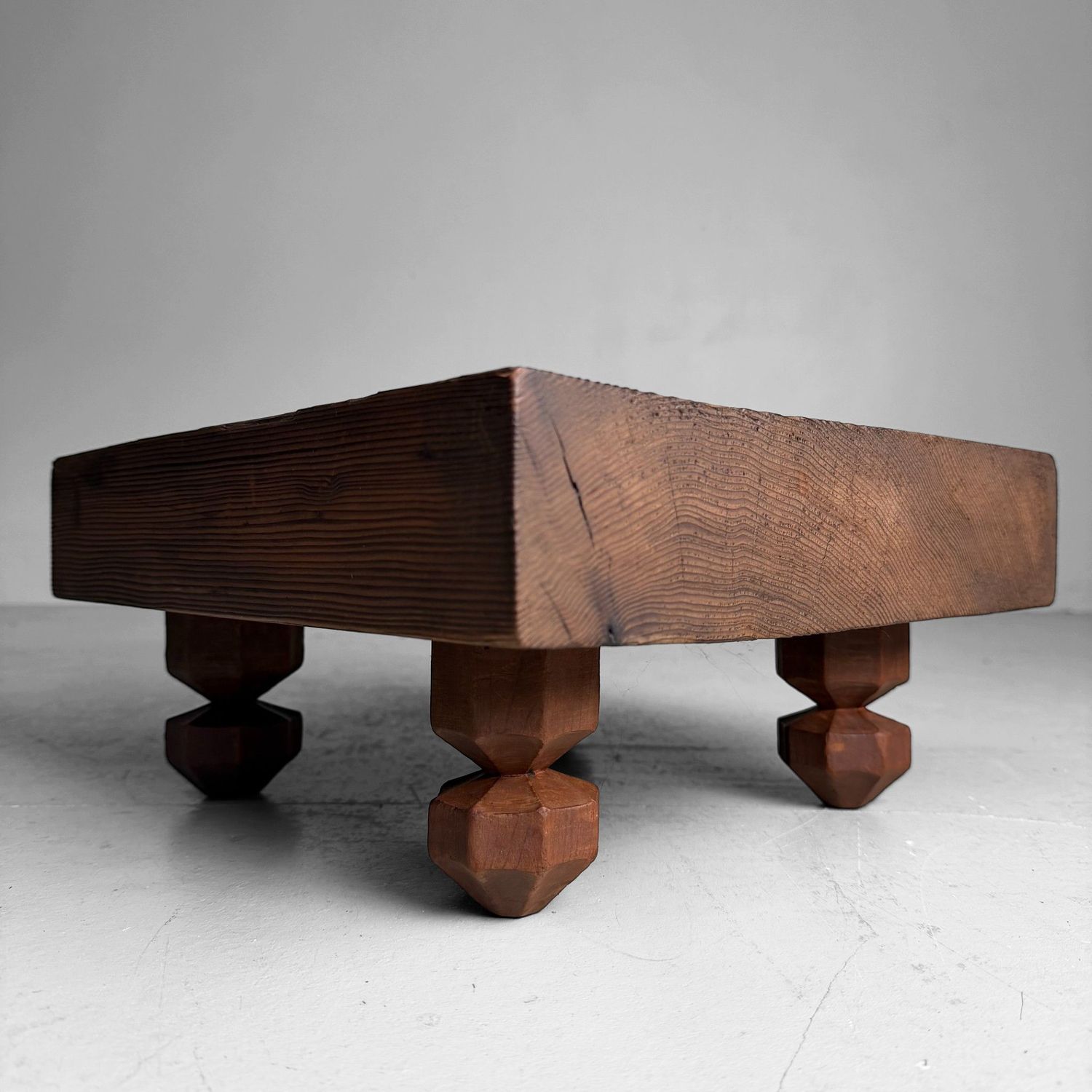Wooden Keyaki Shogi Game Table, Unique Sugi Side Table, 1920s