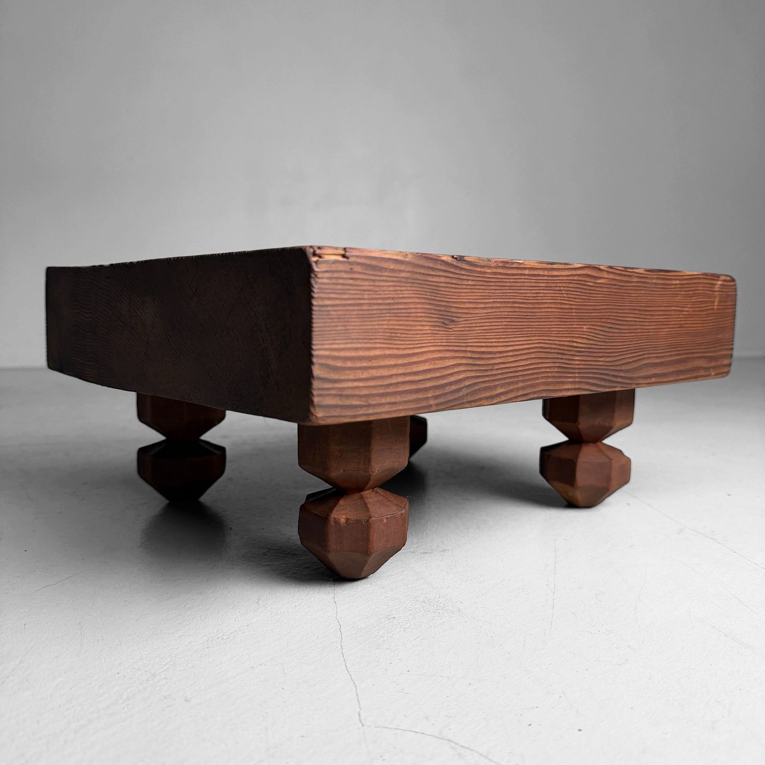 Wooden Keyaki Shogi Game Table, Unique Sugi Side Table, 1920s