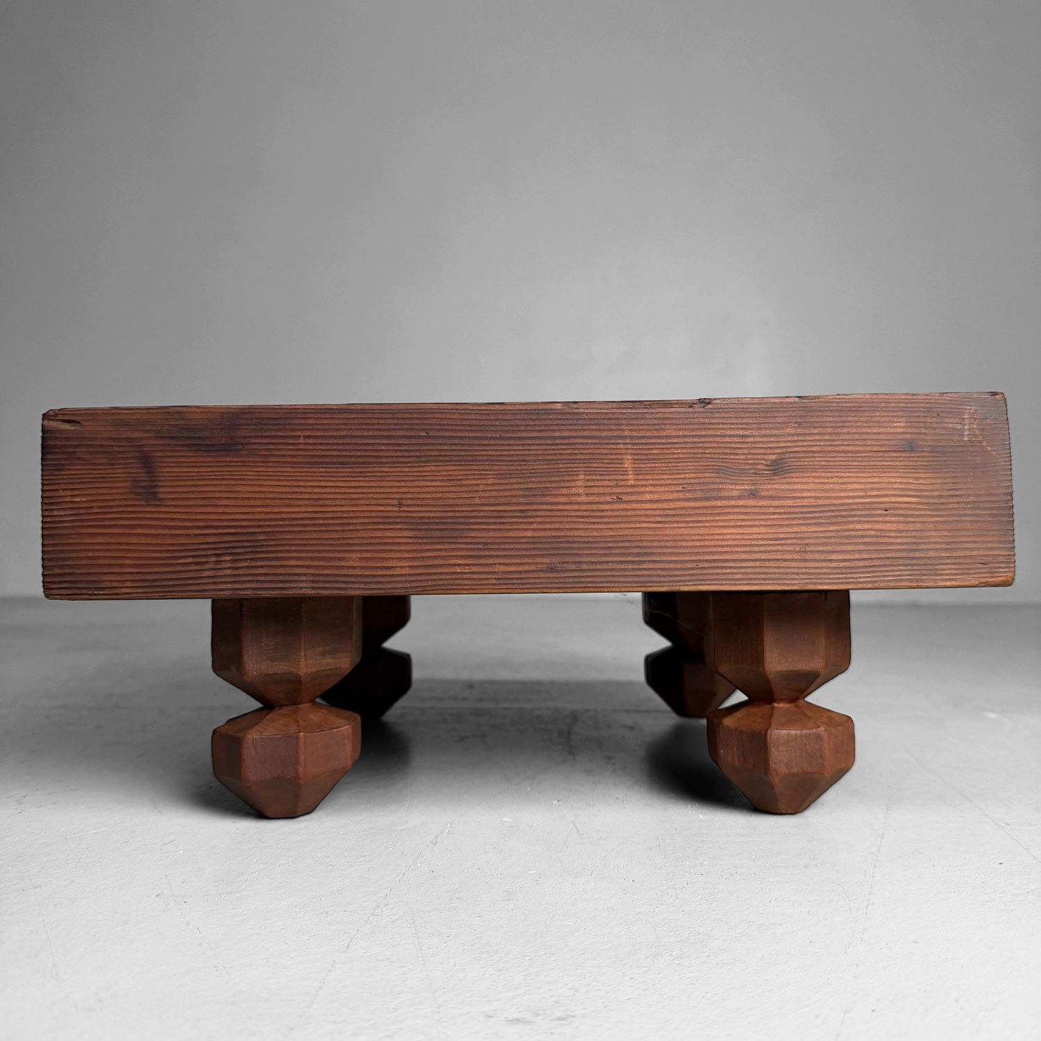 Wooden Keyaki Shogi Game Table, Unique Sugi Side Table, 1920s
