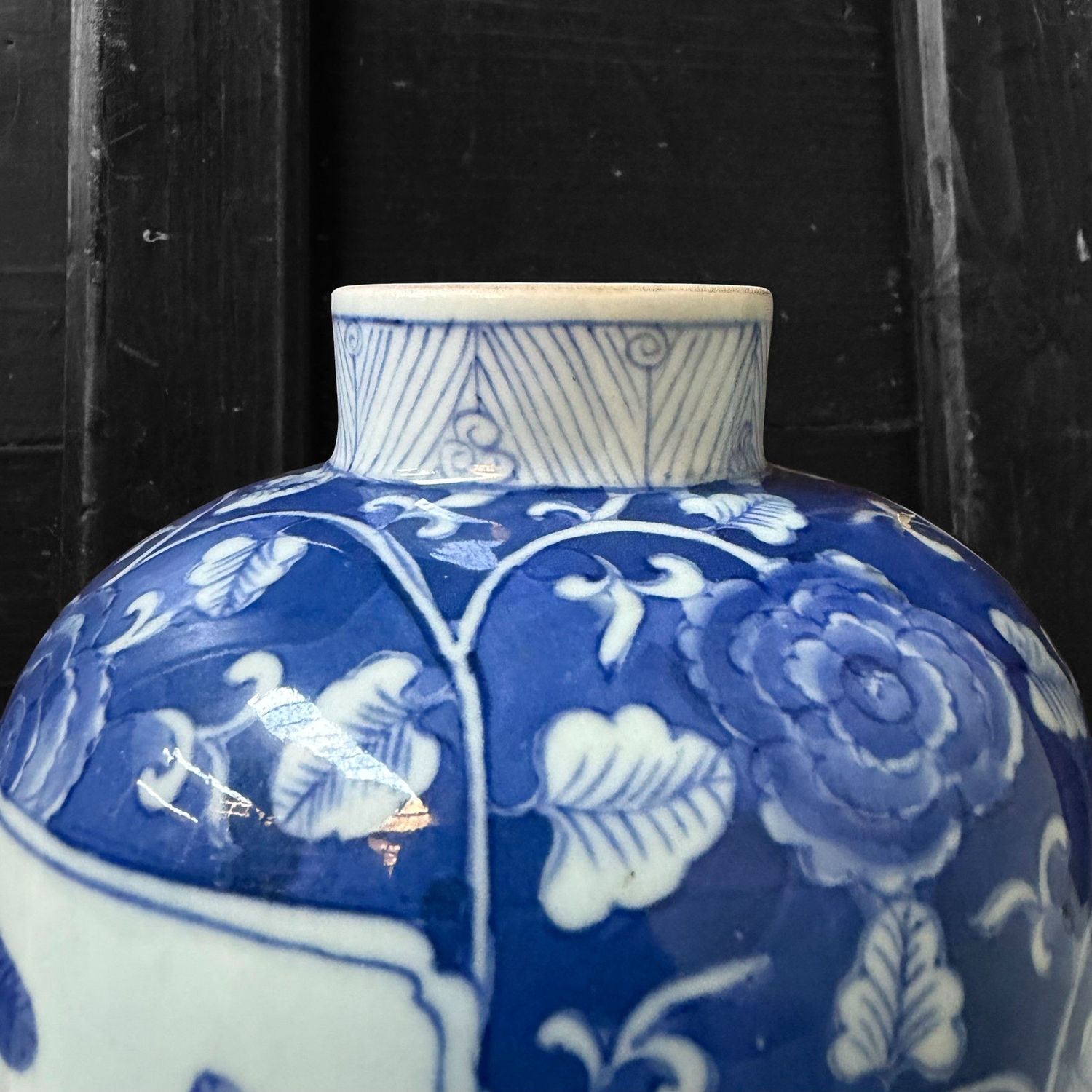 Chinese Decorative Lidded Vase, Kangxi Mark, 1950s
