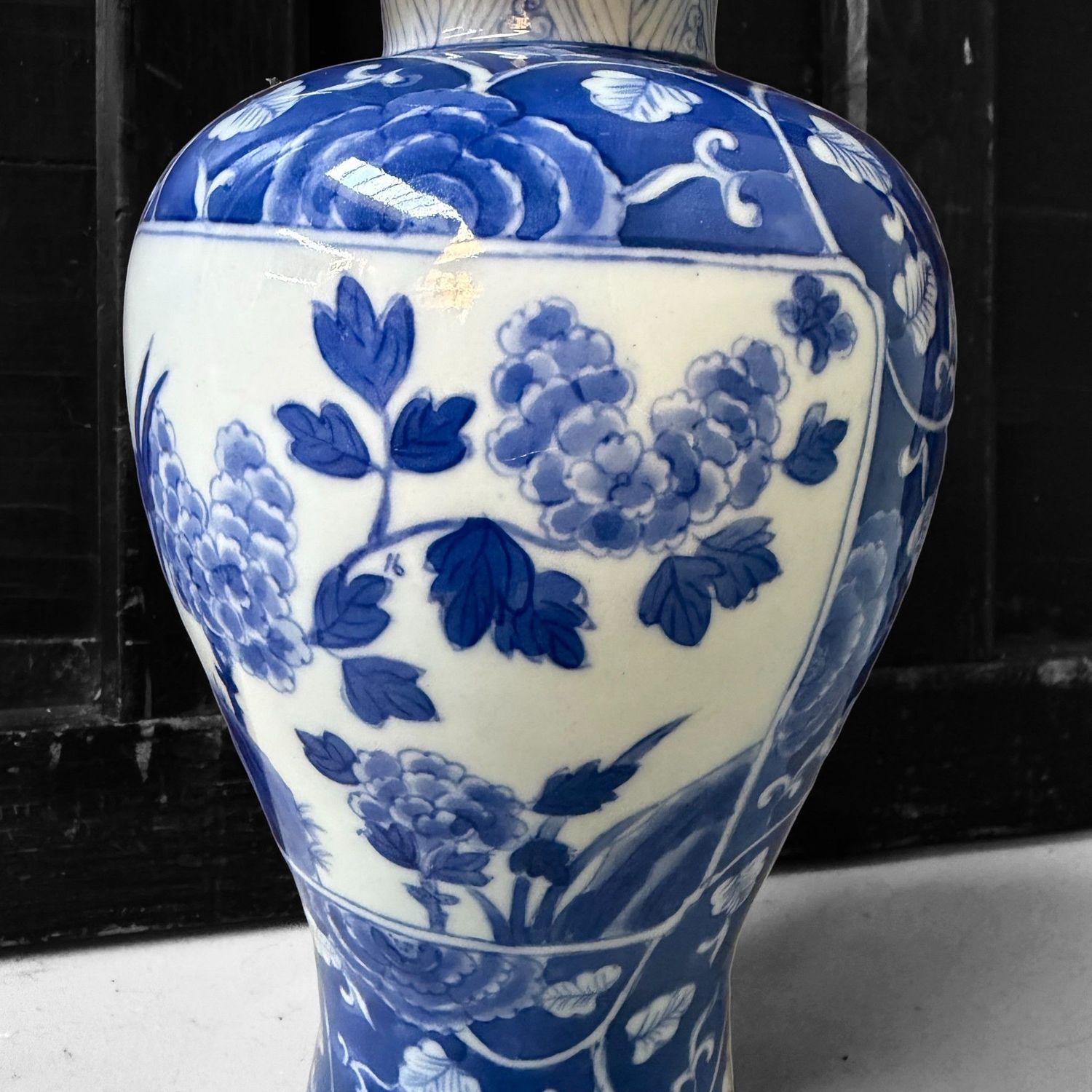 Chinese Decorative Lidded Vase, Kangxi Mark, 1950s