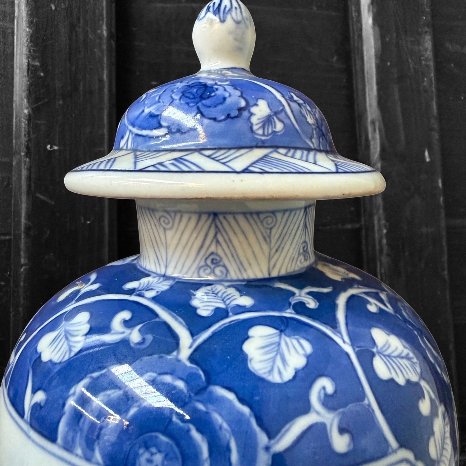 Chinese Decorative Lidded Vase, Kangxi Mark, 1950s
