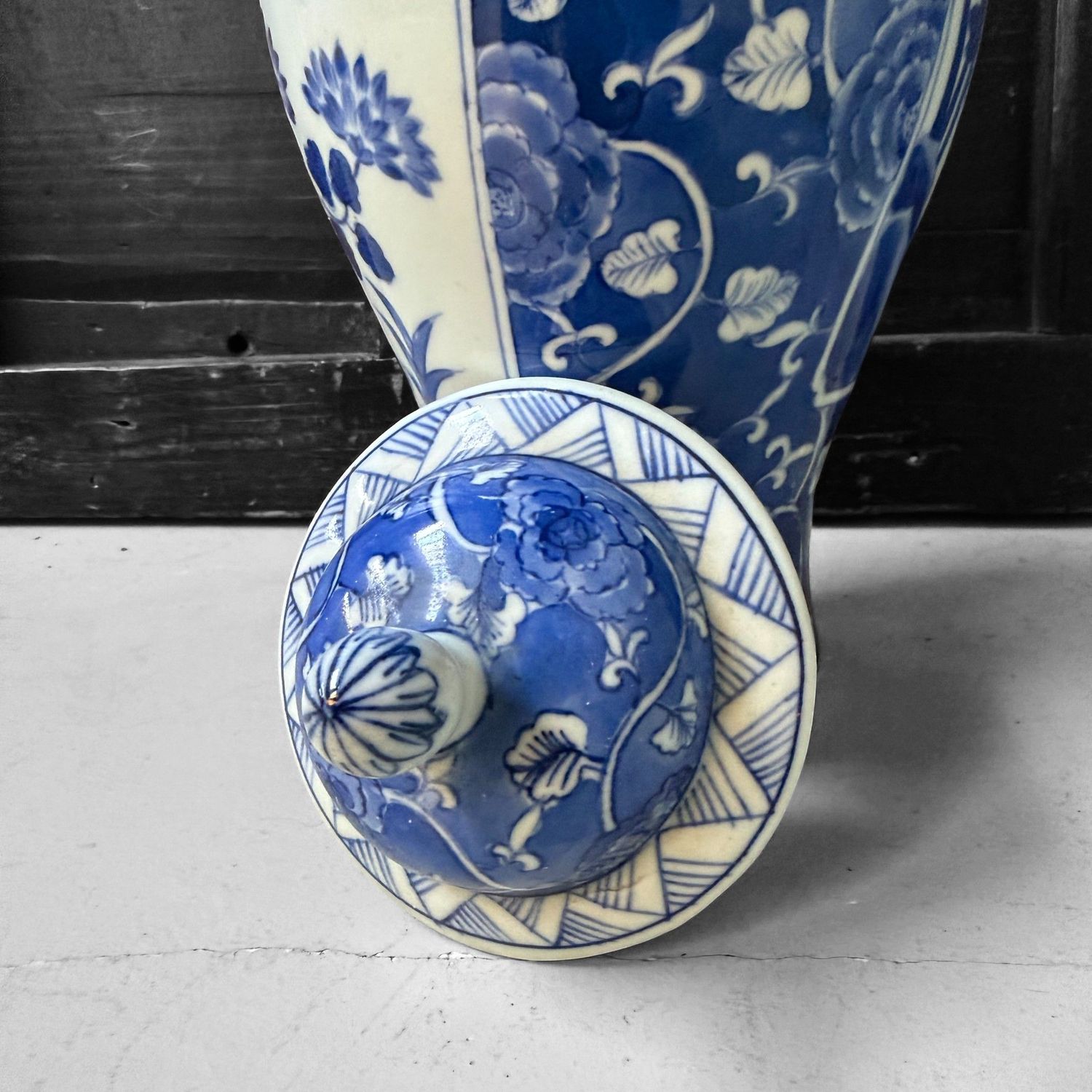 Chinese Decorative Lidded Vase, Kangxi Mark, 1950s