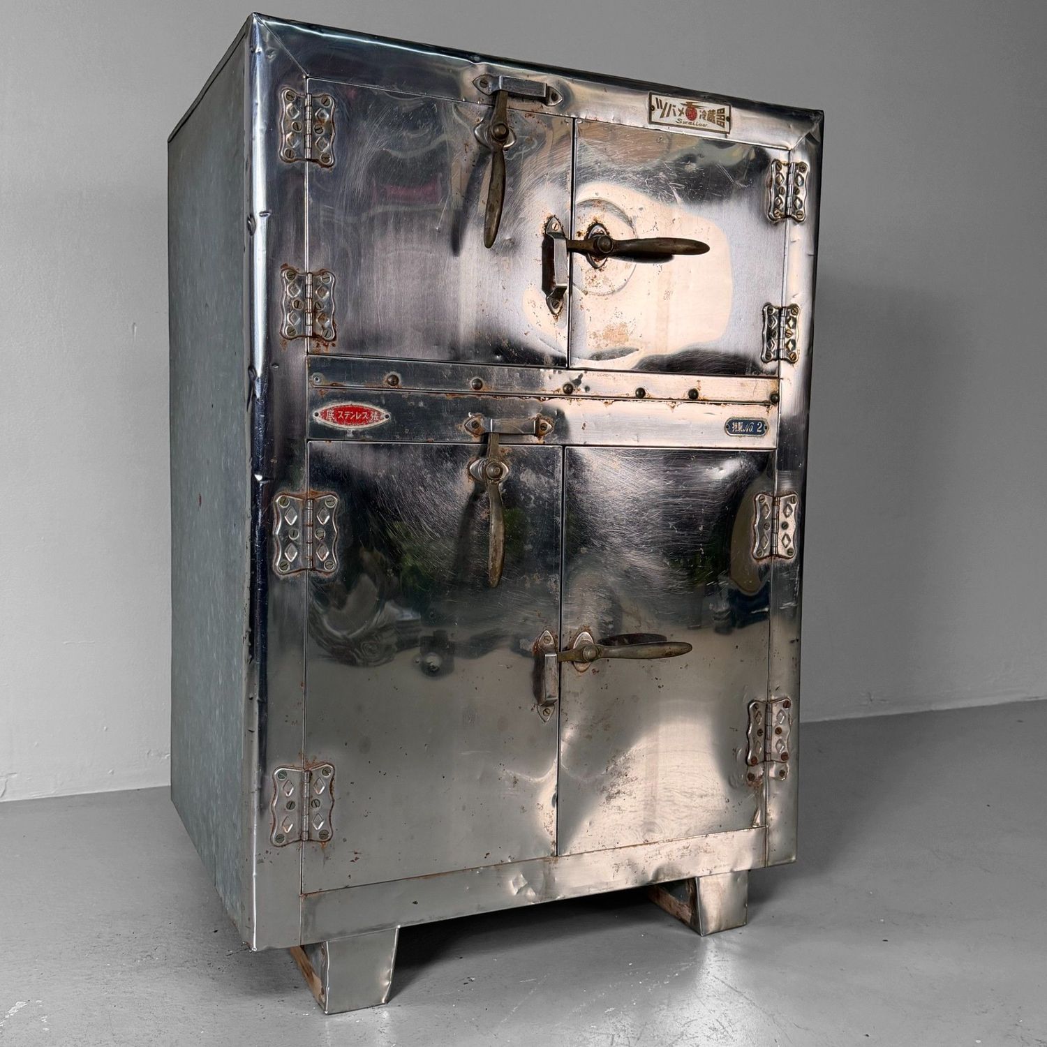 Vintage Japanese “Swallow” Refrigerator Cabinet, 1950s