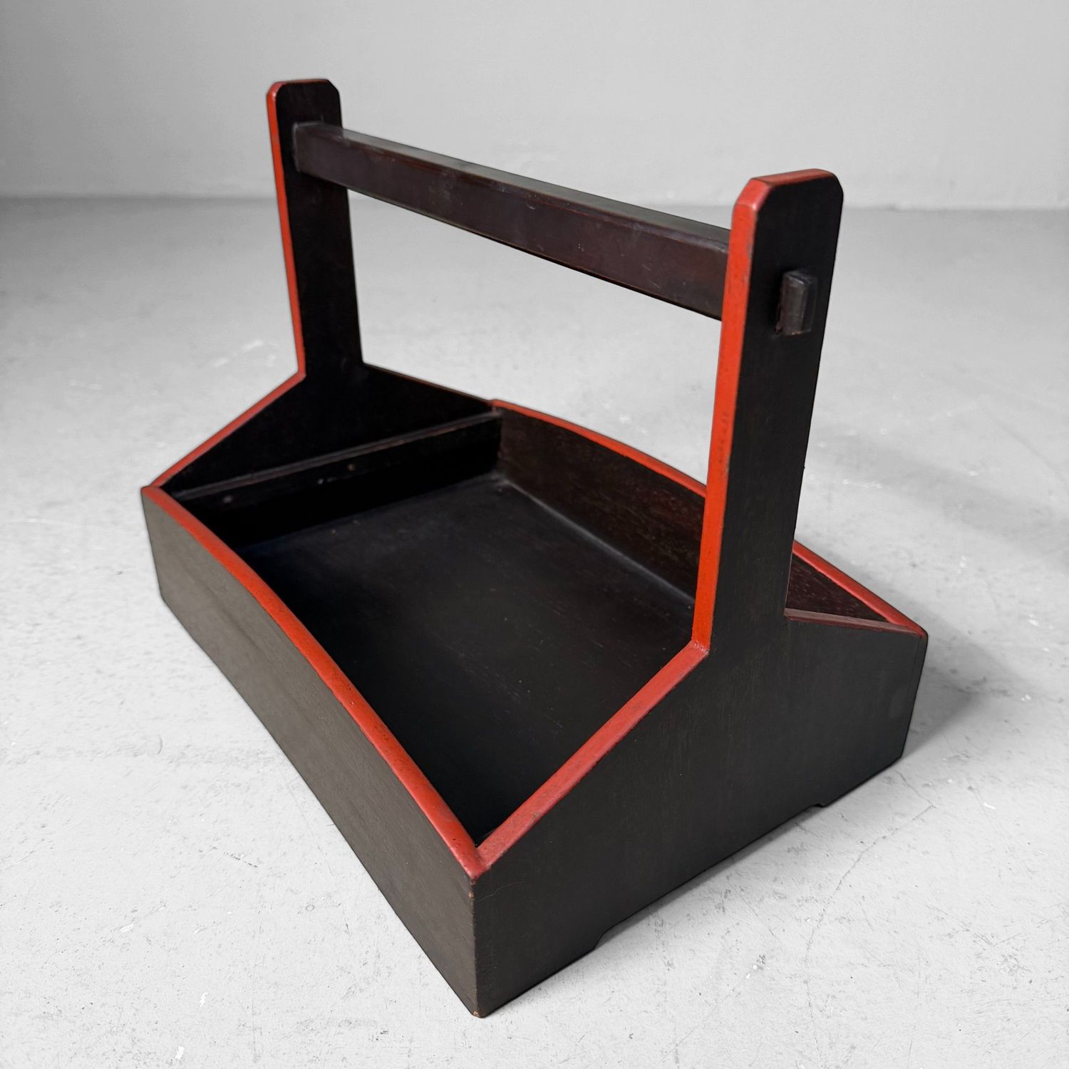 Japanse Houten Kago Draagmand, Urushi, 1970s