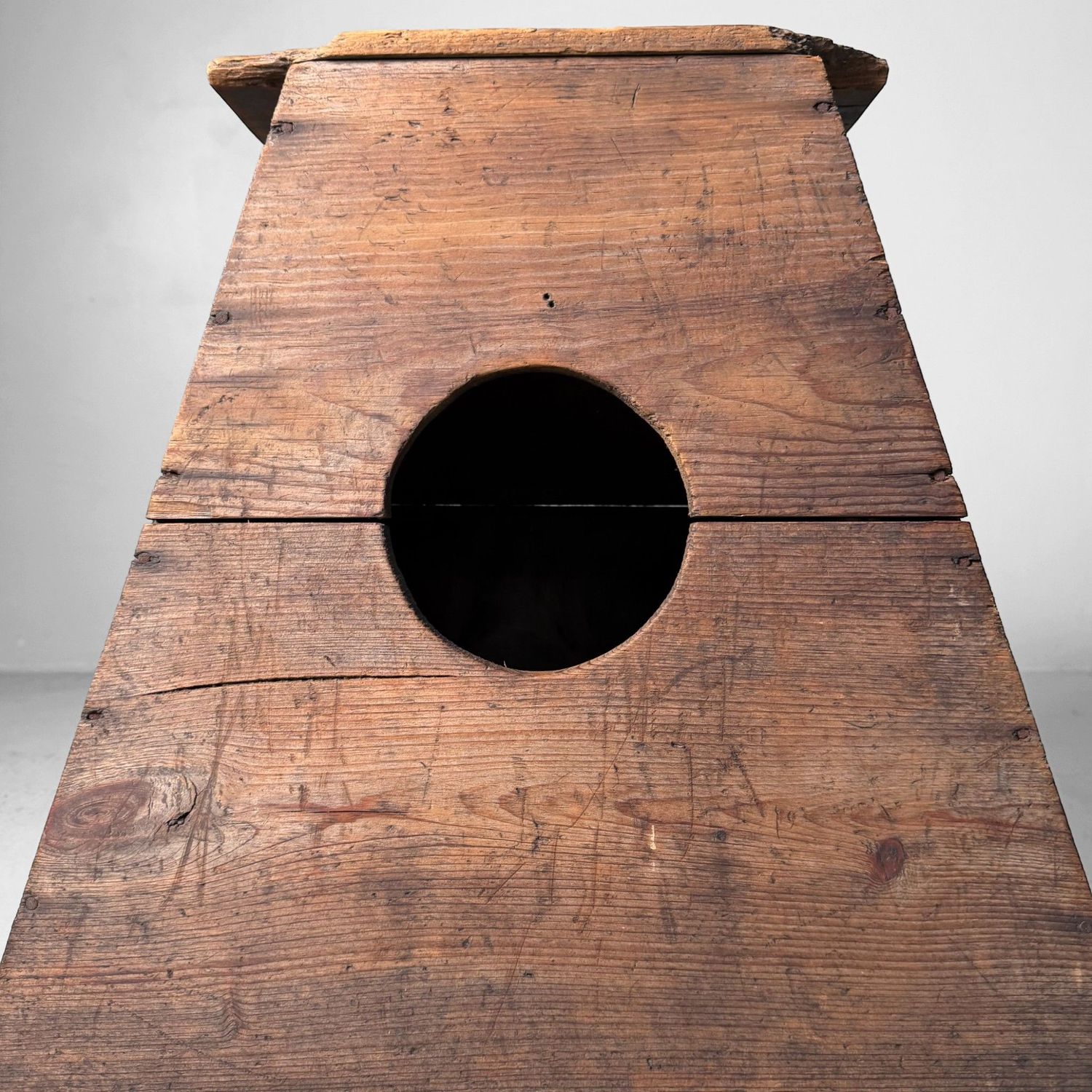 Minimalist Wooden Japanese Fumidai, Trapezoid Step Stool, 1940s
