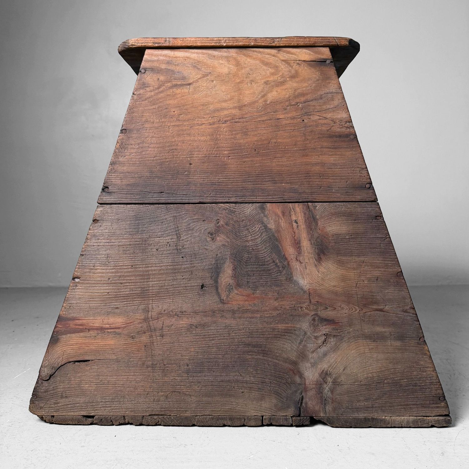 Minimalist Wooden Japanese Fumidai, Trapezoid Step Stool, 1940s