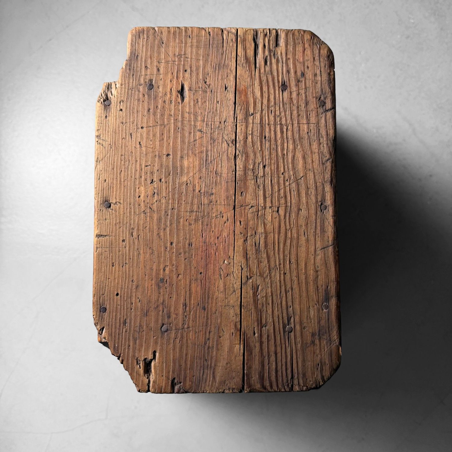 Minimalist Wooden Japanese Fumidai, Trapezoid Step Stool, 1940s