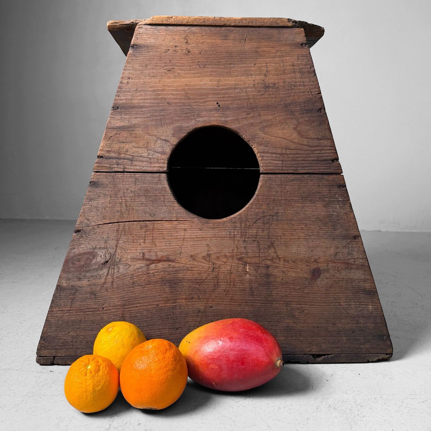 Minimalist Wooden Japanese Fumidai, Trapezoid Step Stool, 1940s