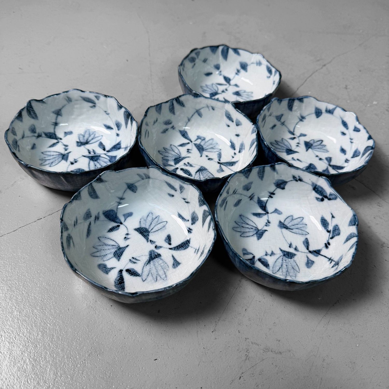 Set Japanse Kobachi, Porseleinen Serveerkommen, 1960s