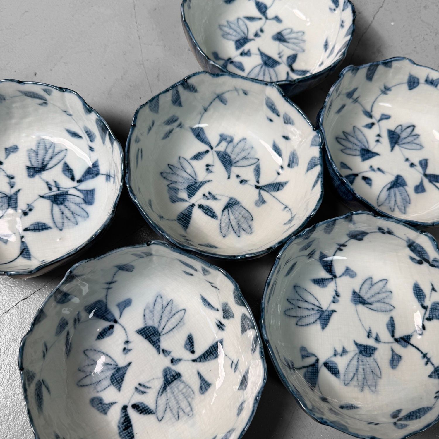 Set Japanse Kobachi, Porseleinen Serveerkommen, 1960s