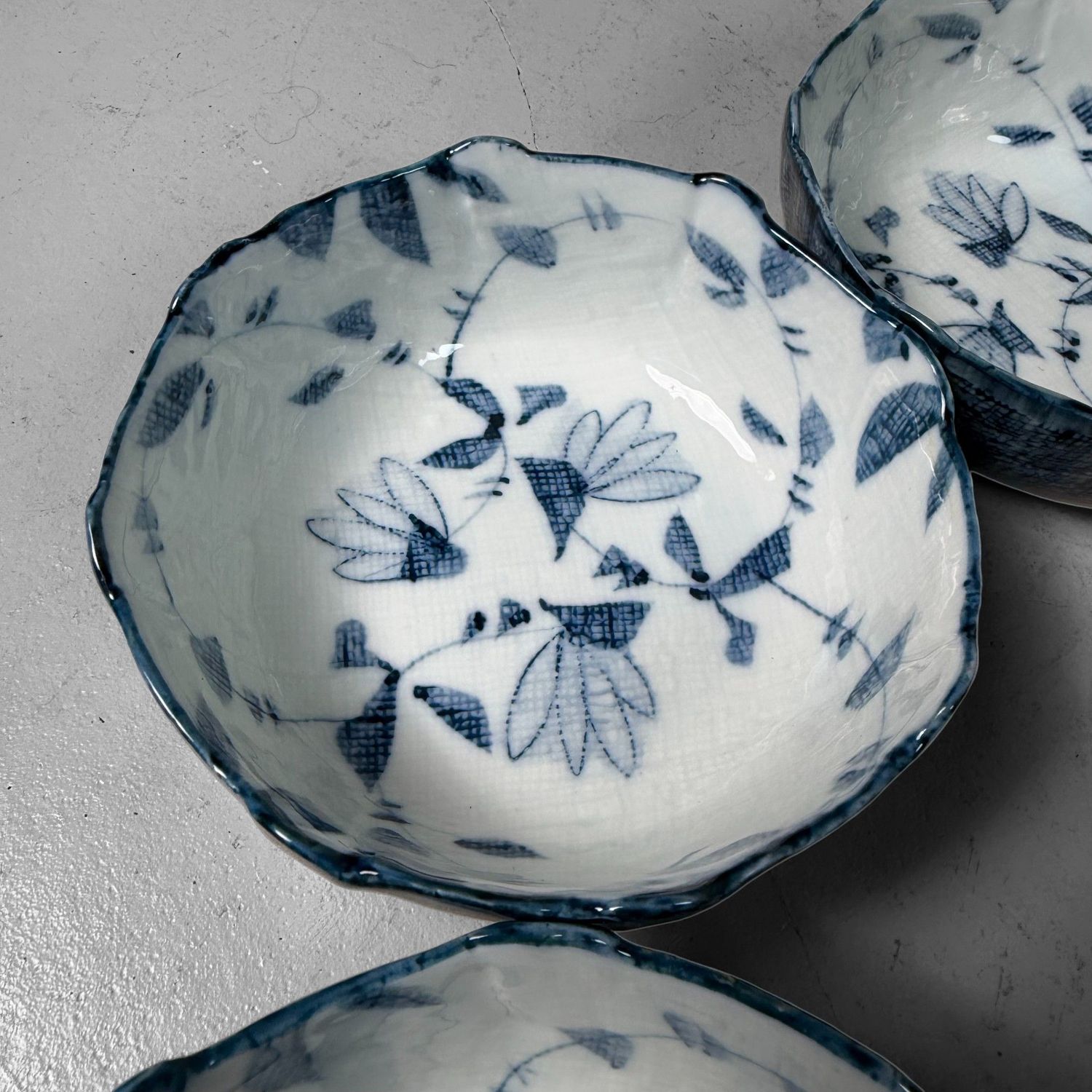 Set Japanse Kobachi, Porseleinen Serveerkommen, 1960s