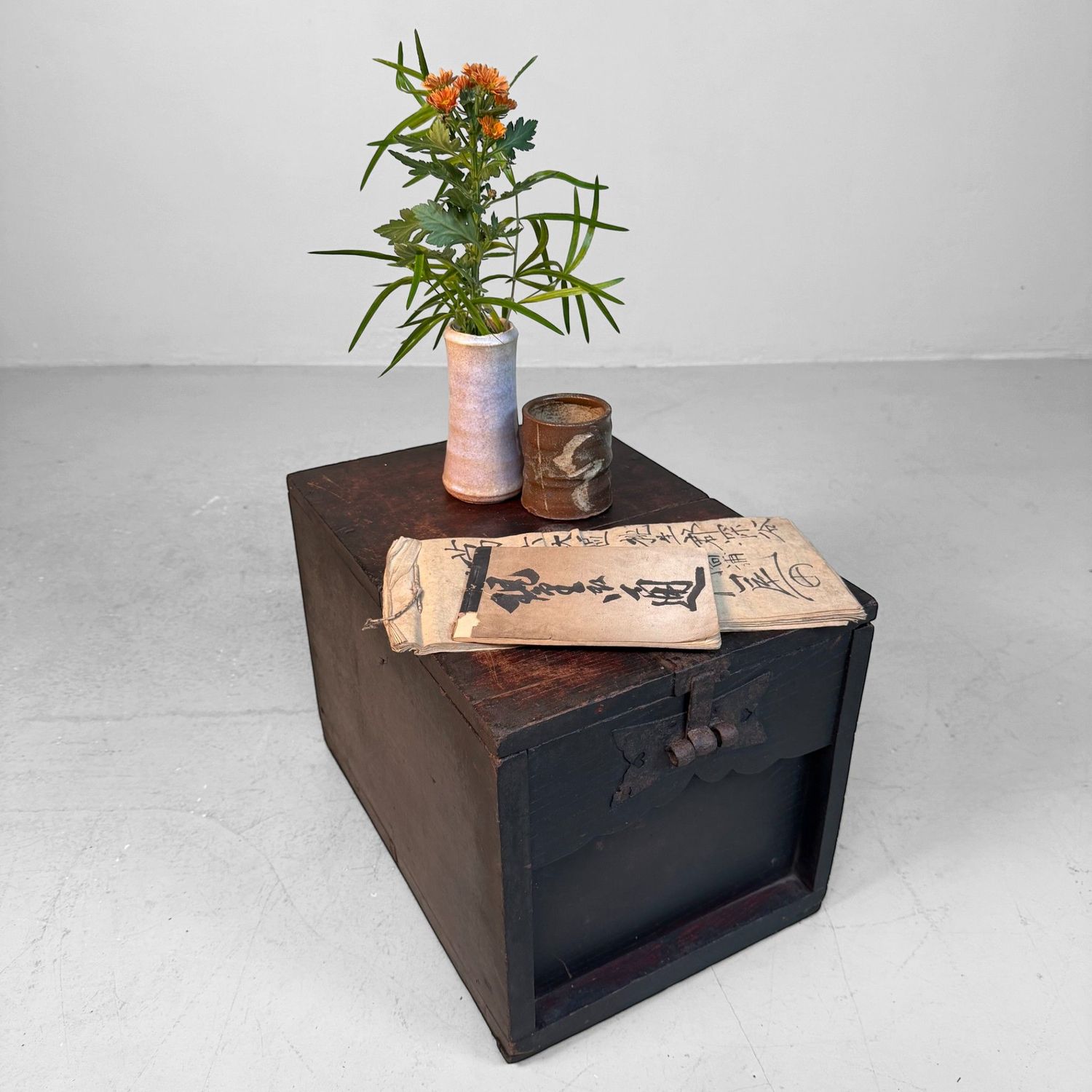 Decorative Wooden Japanese Zenibako Chest for Interior Styling, 1860s