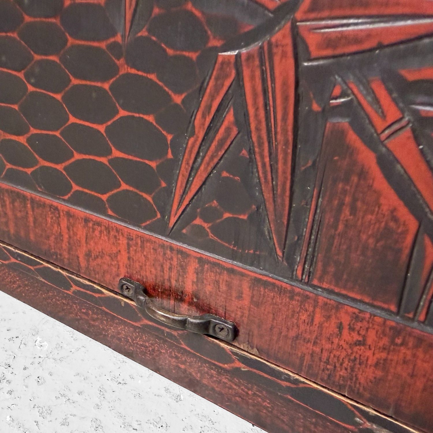 Klein Japans Kamakura-bori Make-up meubel met Spiegel, 1960s