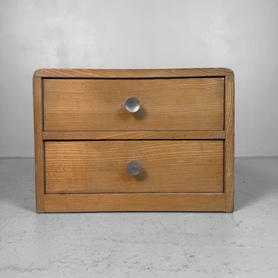 Klein Japans Tansu Kastje met Twee Lades, 1950s