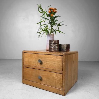 Small Japanese Tansu Chest with Two Drawers, 1950s