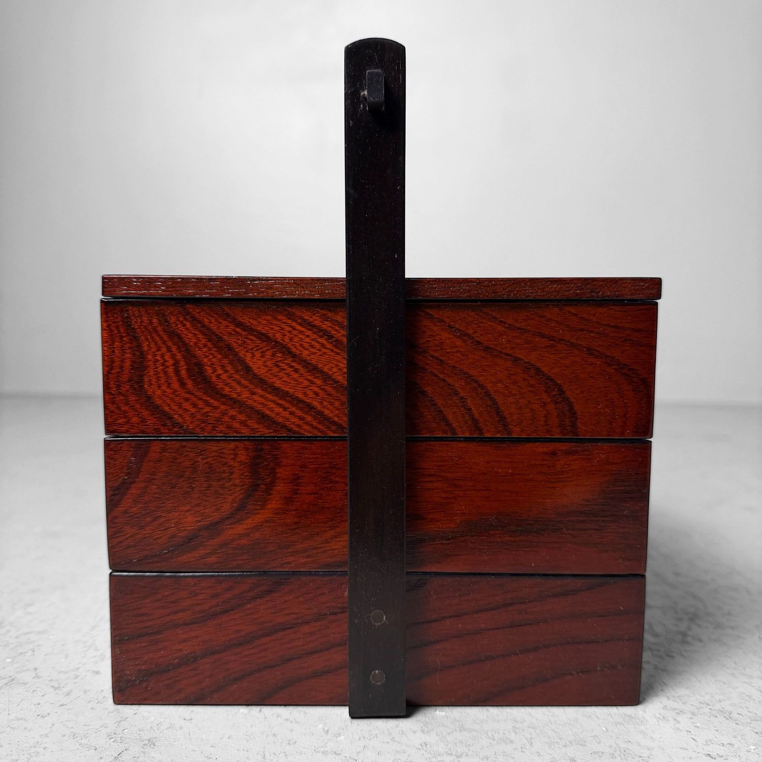 Small Japanese Jubako, Keyaki Wood with Gold Decoration, 1970s