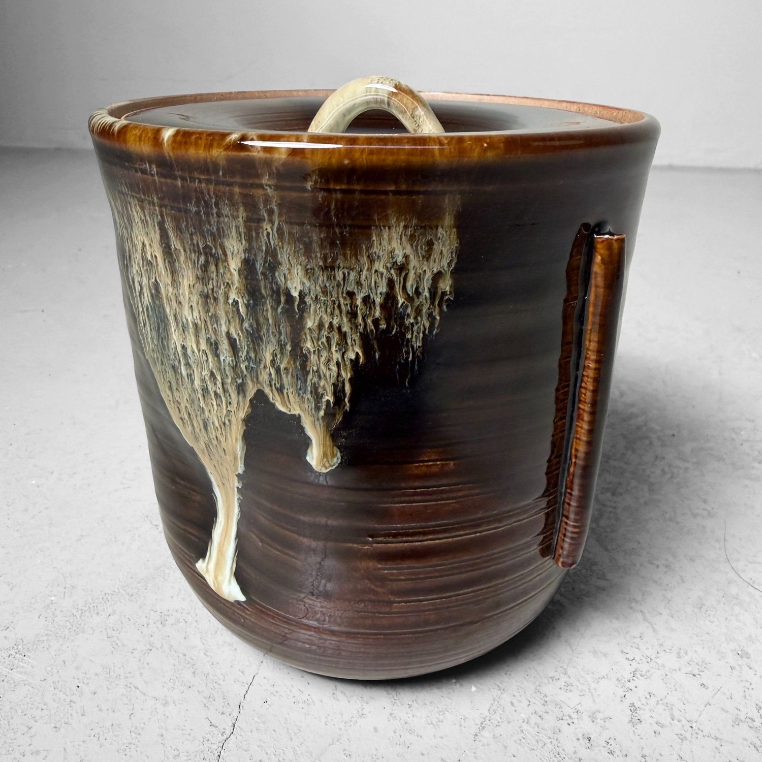 Takatori Mizusashi, Ceramic Water Jar for Tea Ceremony, 1970s