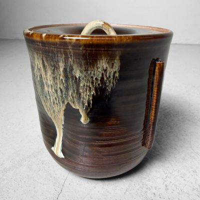 Takatori Mizusashi, Ceramic Water Jar for Tea Ceremony, 1970s