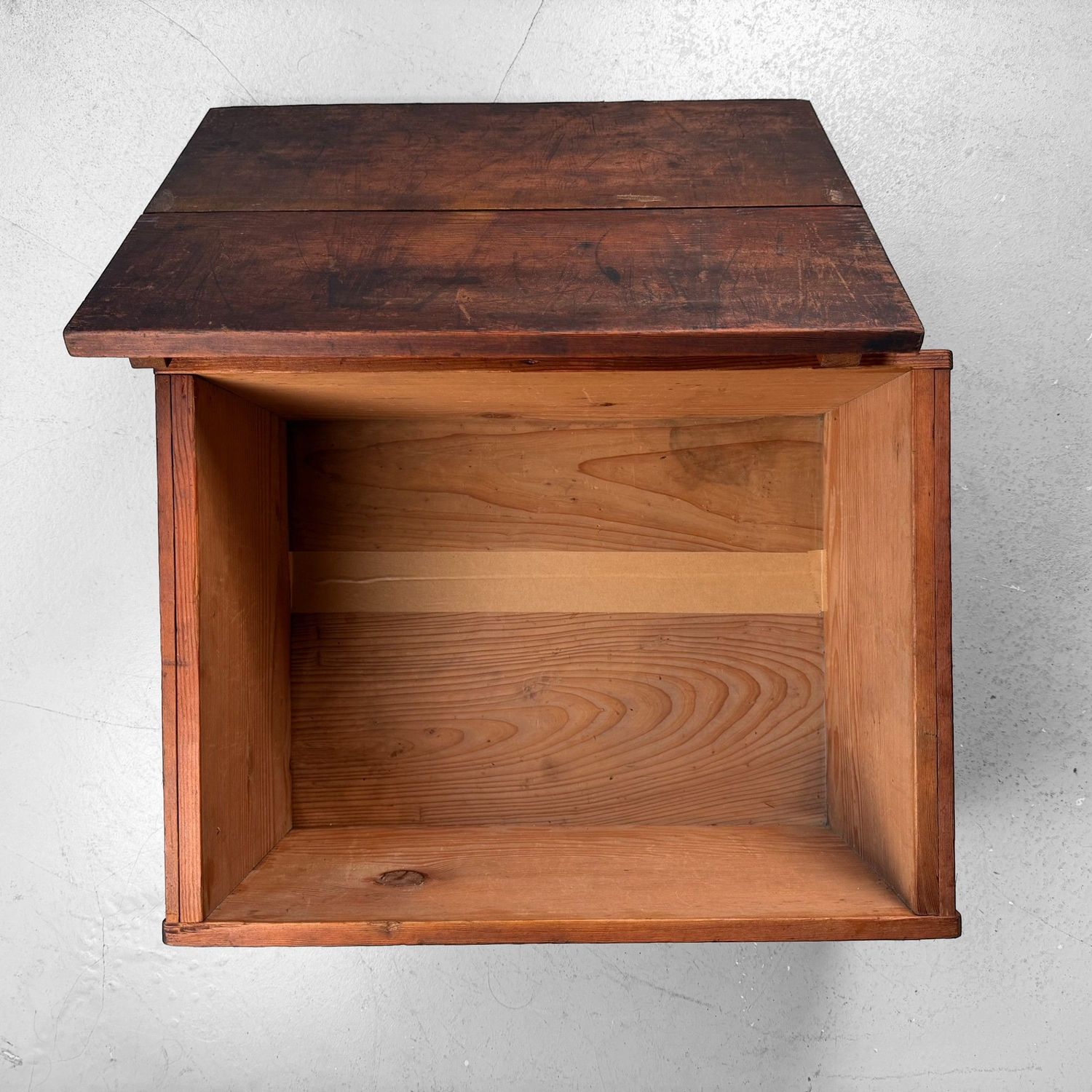 Antique Japanese Wooden Box with Lid, 1920s