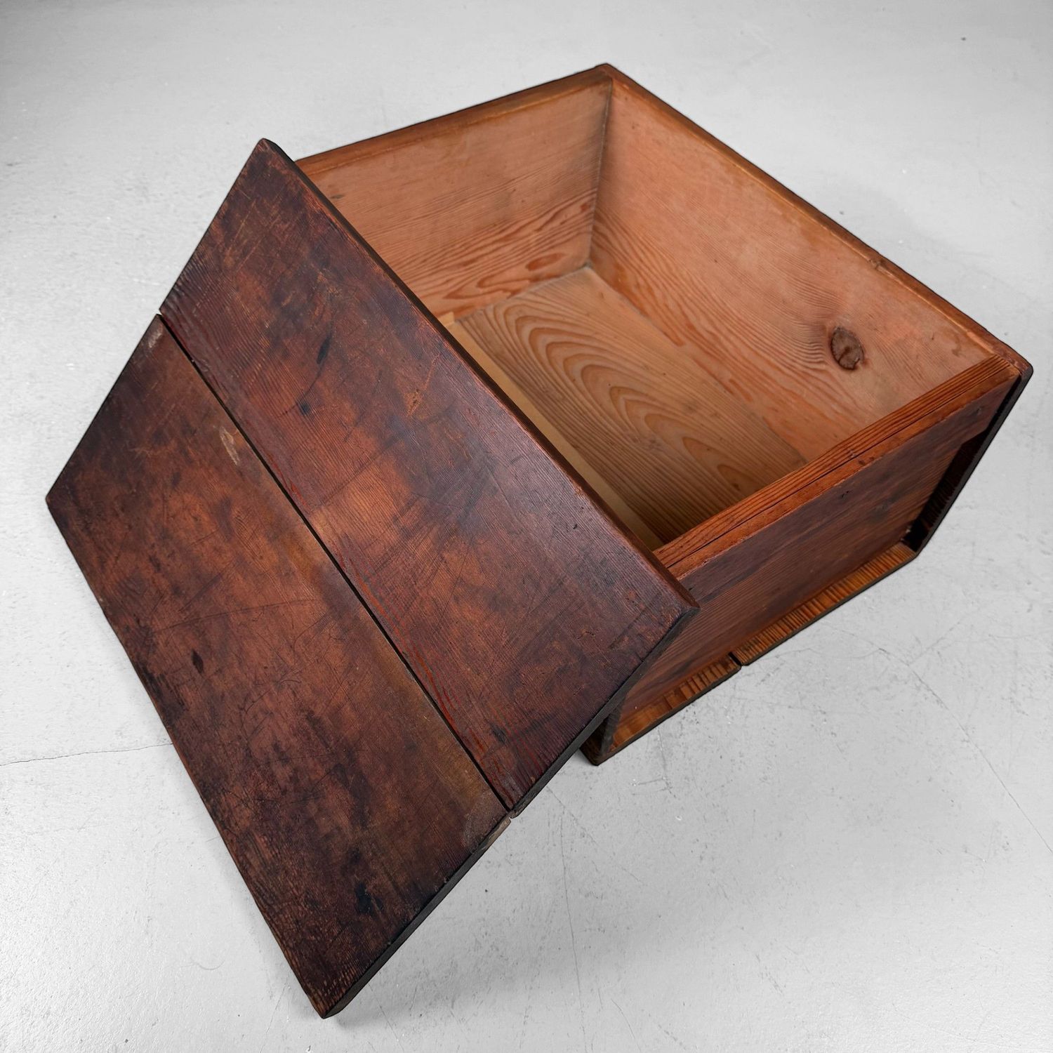 Antique Japanese Wooden Box with Lid, 1920s