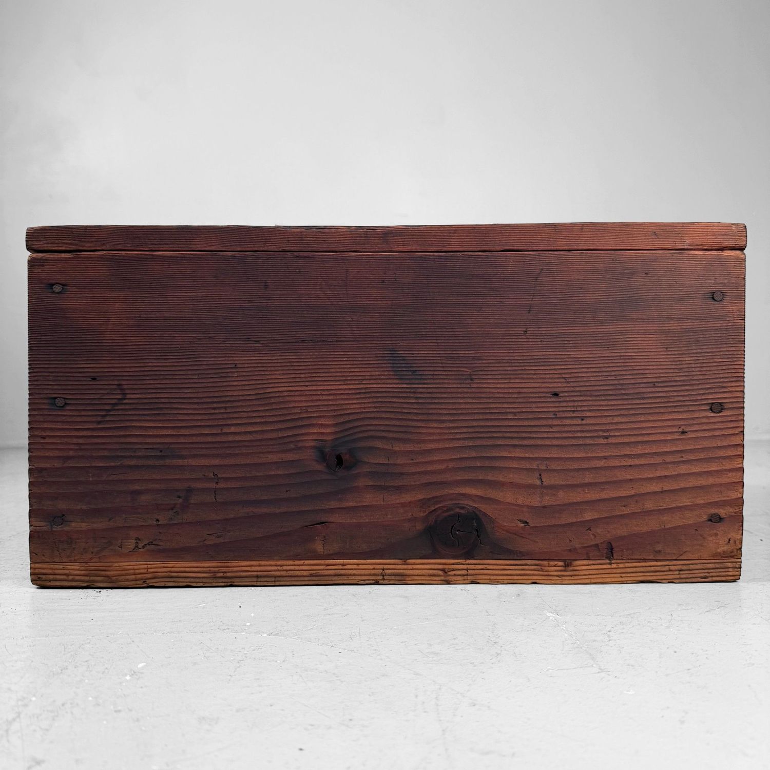 Antique Japanese Wooden Box with Lid, 1920s
