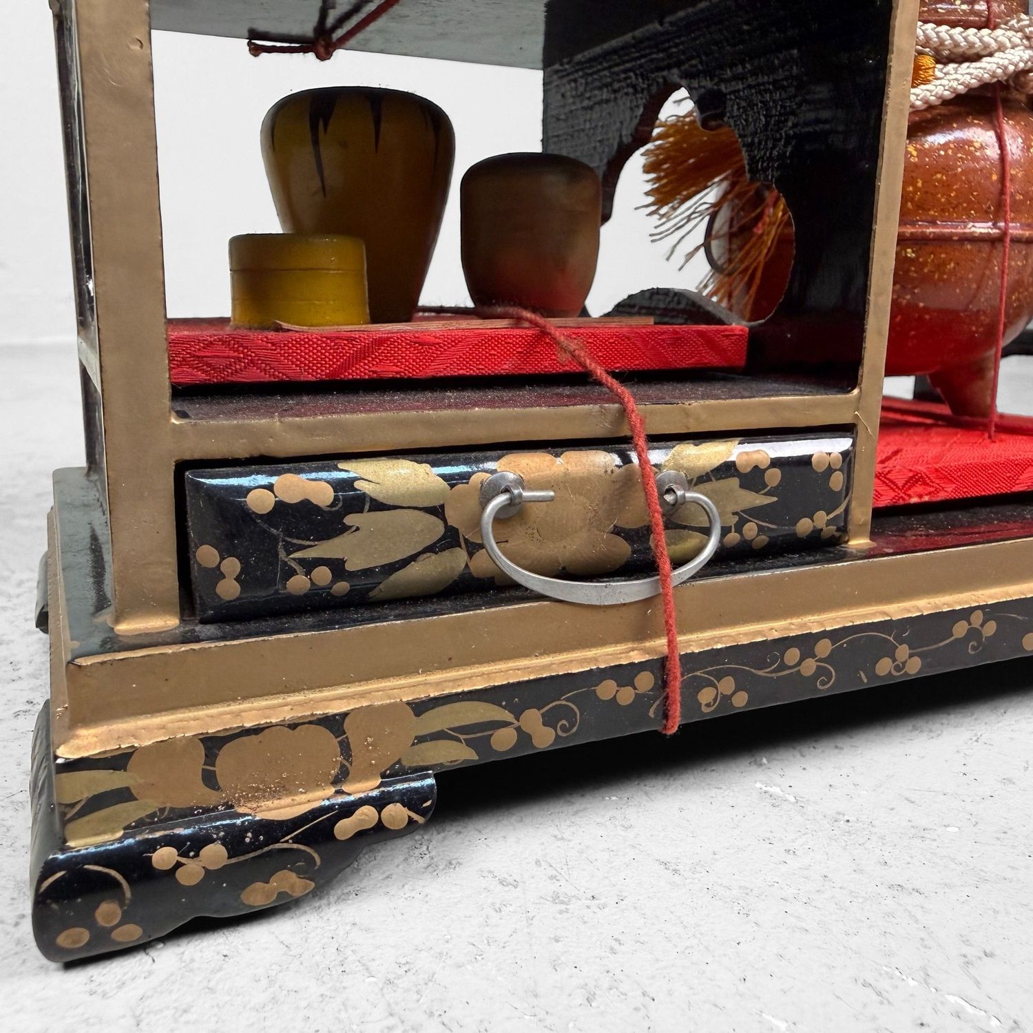 Luxurious Tsugaru-nuri Hina Lacquer Accessories, Fukushi Shikki, 1960s