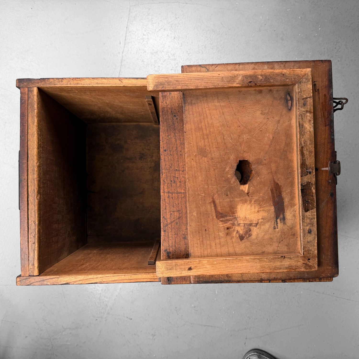Antique Wooden Japanese Zenibako Box, 1860s