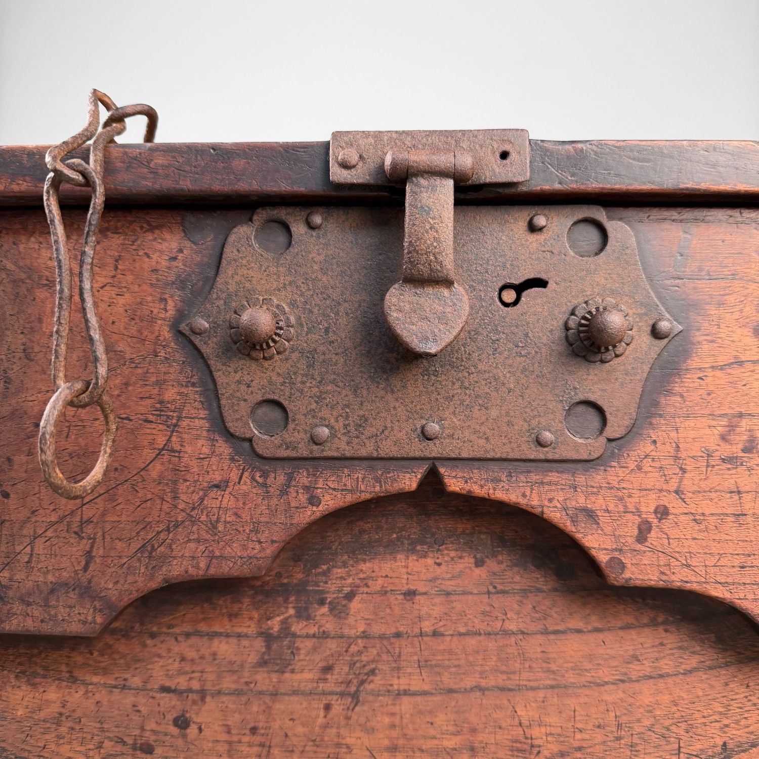 Antique Wooden Japanese Zenibako Box, 1860s