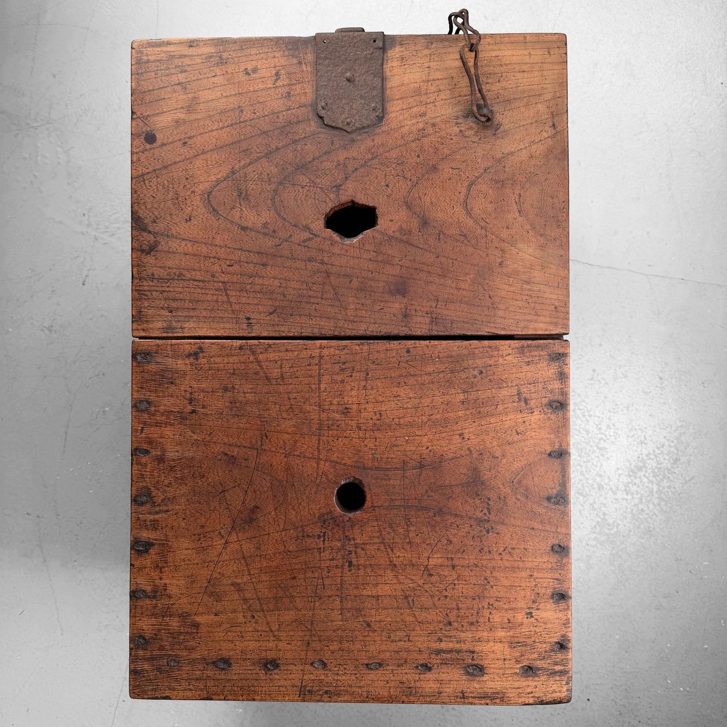 Antique Wooden Japanese Zenibako Box, 1860s