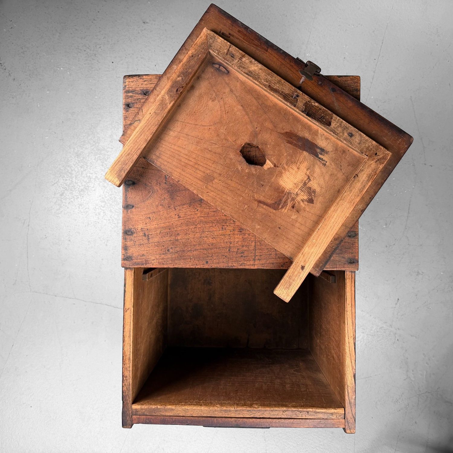 Antique Wooden Japanese Zenibako Box, 1860s