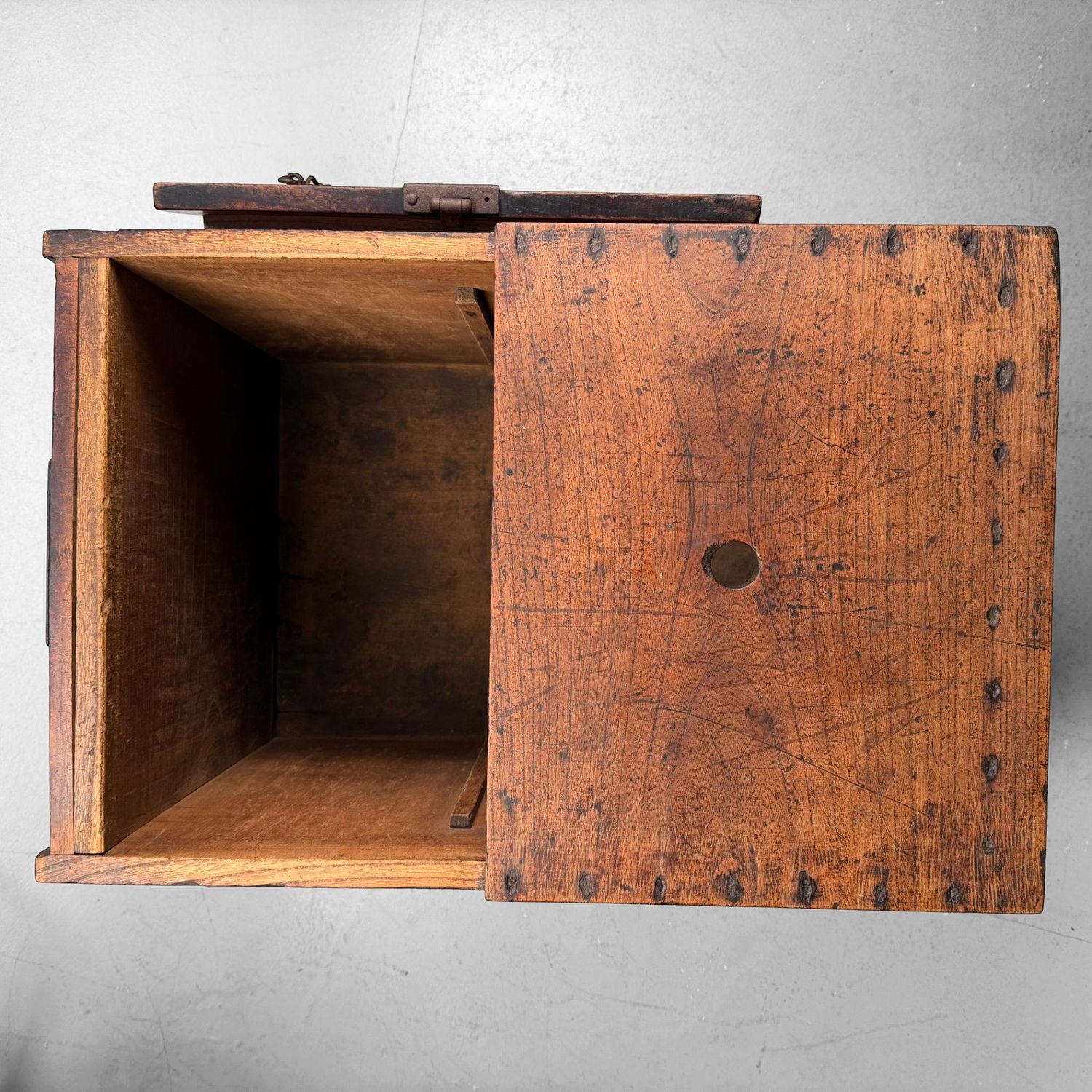 Antique Wooden Japanese Zenibako Box, 1860s