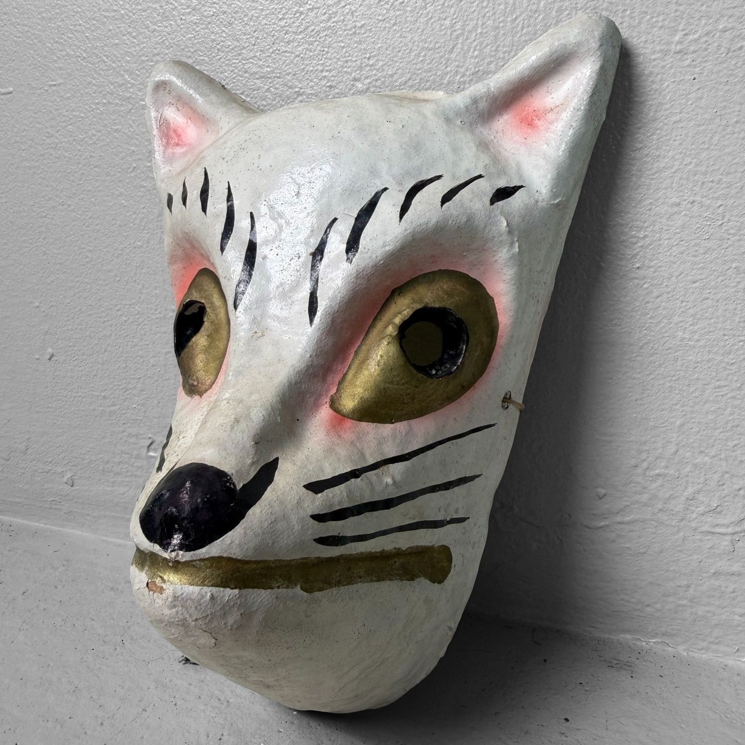 ​​Vintage Japans “Kitsune” Masker in Papier-maché, 1960s