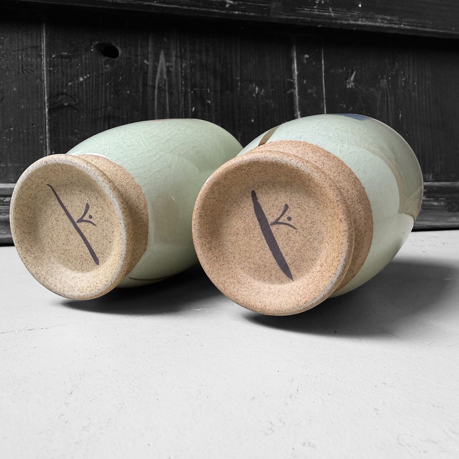 Set of Japanese Ceramic Yunomi Tea Cups, 1980s