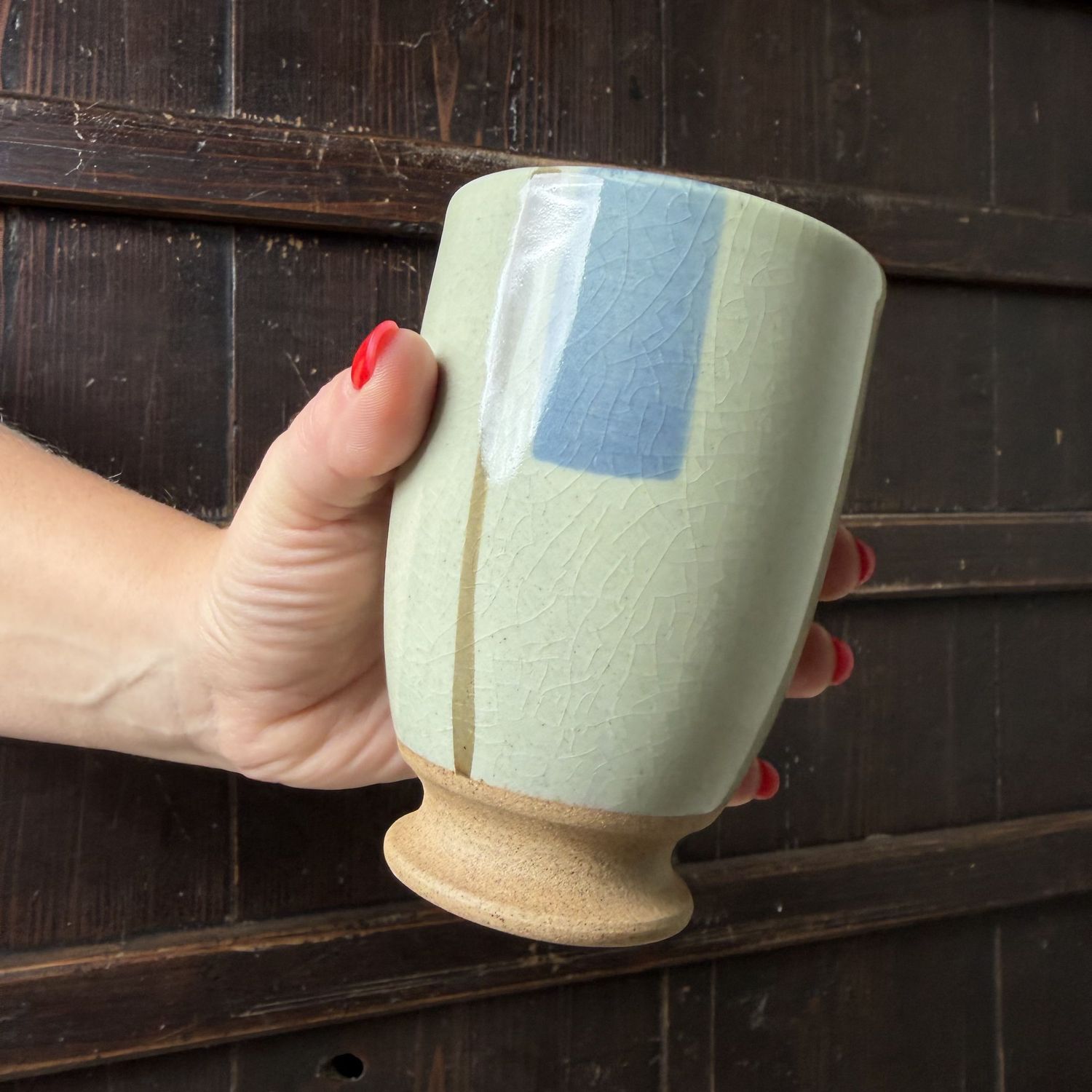 Set of Japanese Ceramic Yunomi Tea Cups, 1980s