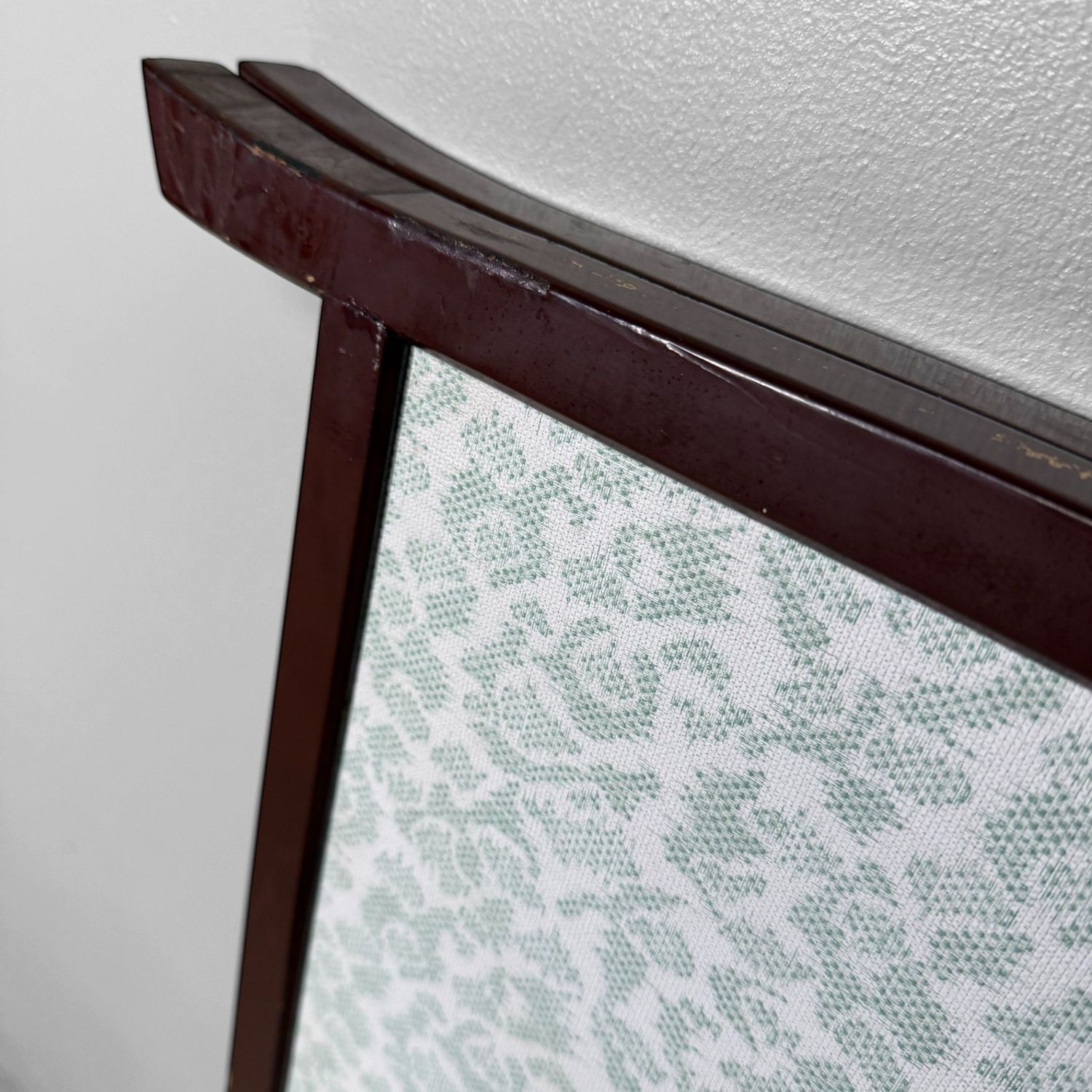 Japanese Wooden Two-Panel Screen with Shishi and Peonies, 1940s