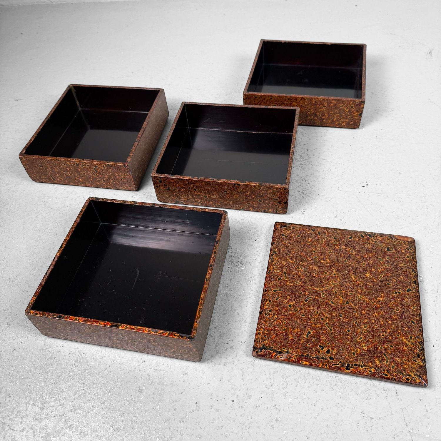 Japanese Wakasa-nuri Jubako, Stacking Box, 1940s