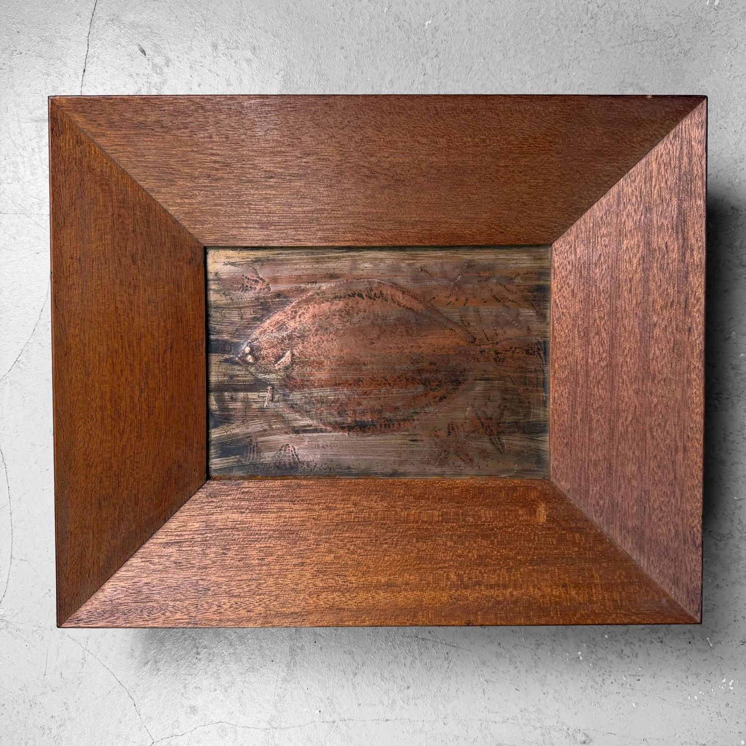 Japanese Copper Relief “Sea Life”, Wall Decoration, 1950s