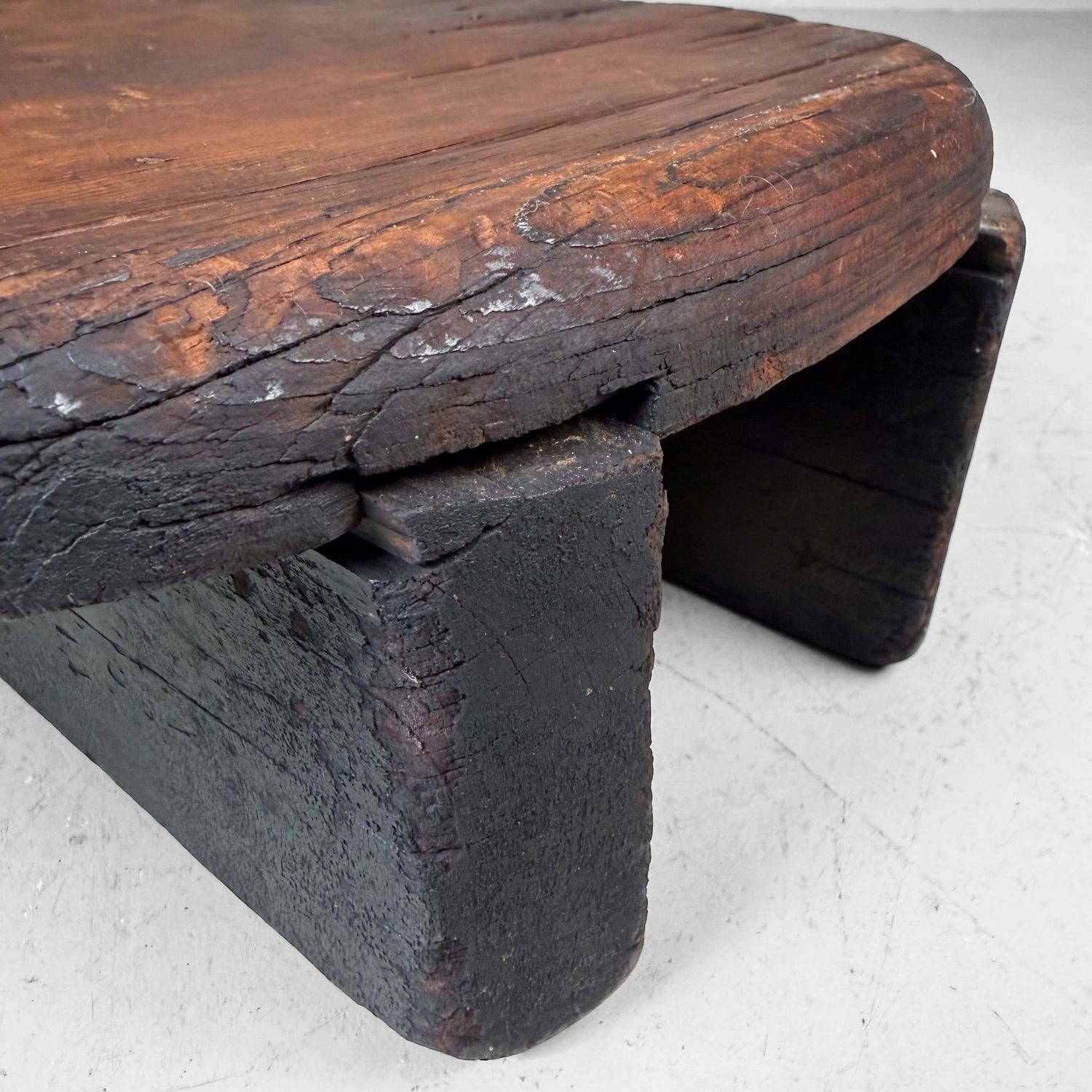 Japanese Wooden Oke Lid, Wabi-sabi Display Stand, 1910s