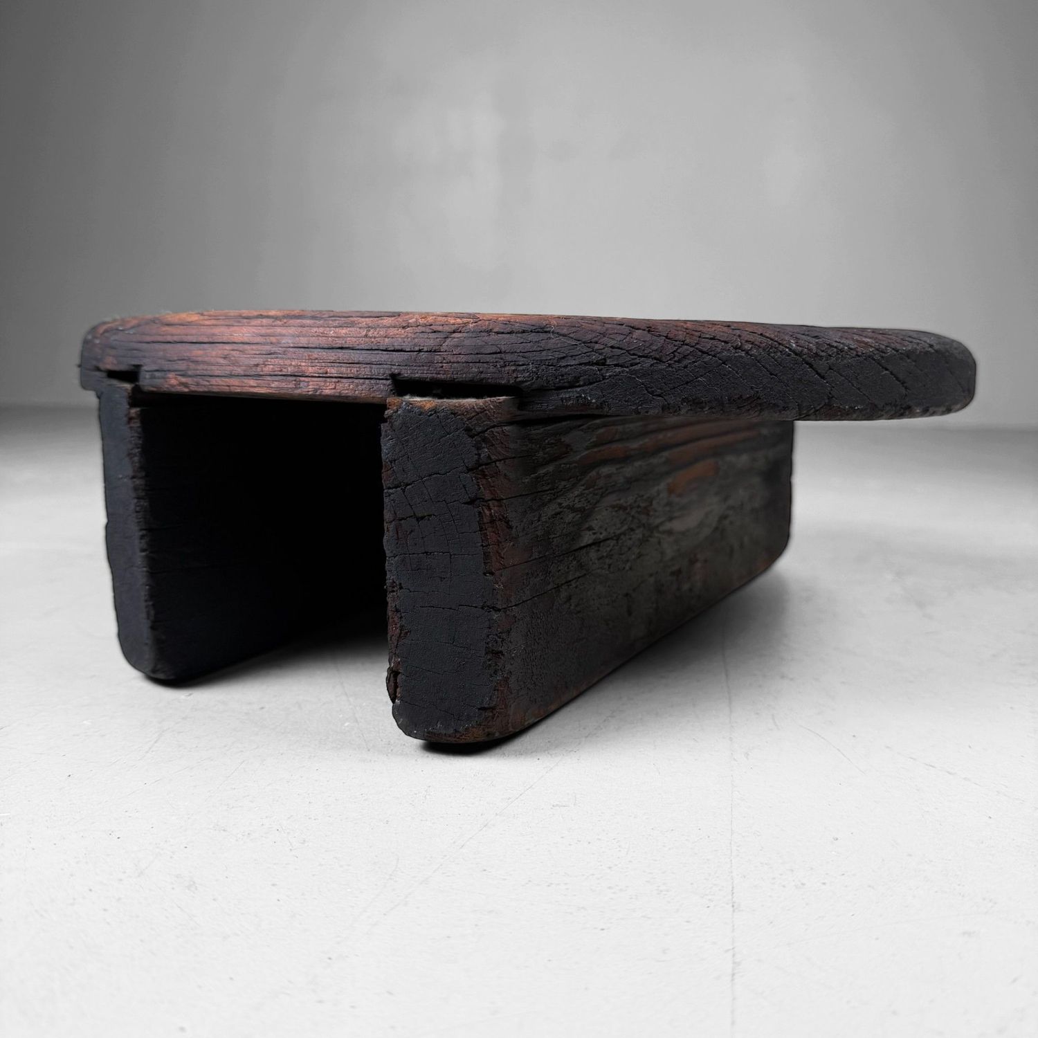 Japanese Wooden Oke Lid, Wabi-sabi Display Stand, 1910s