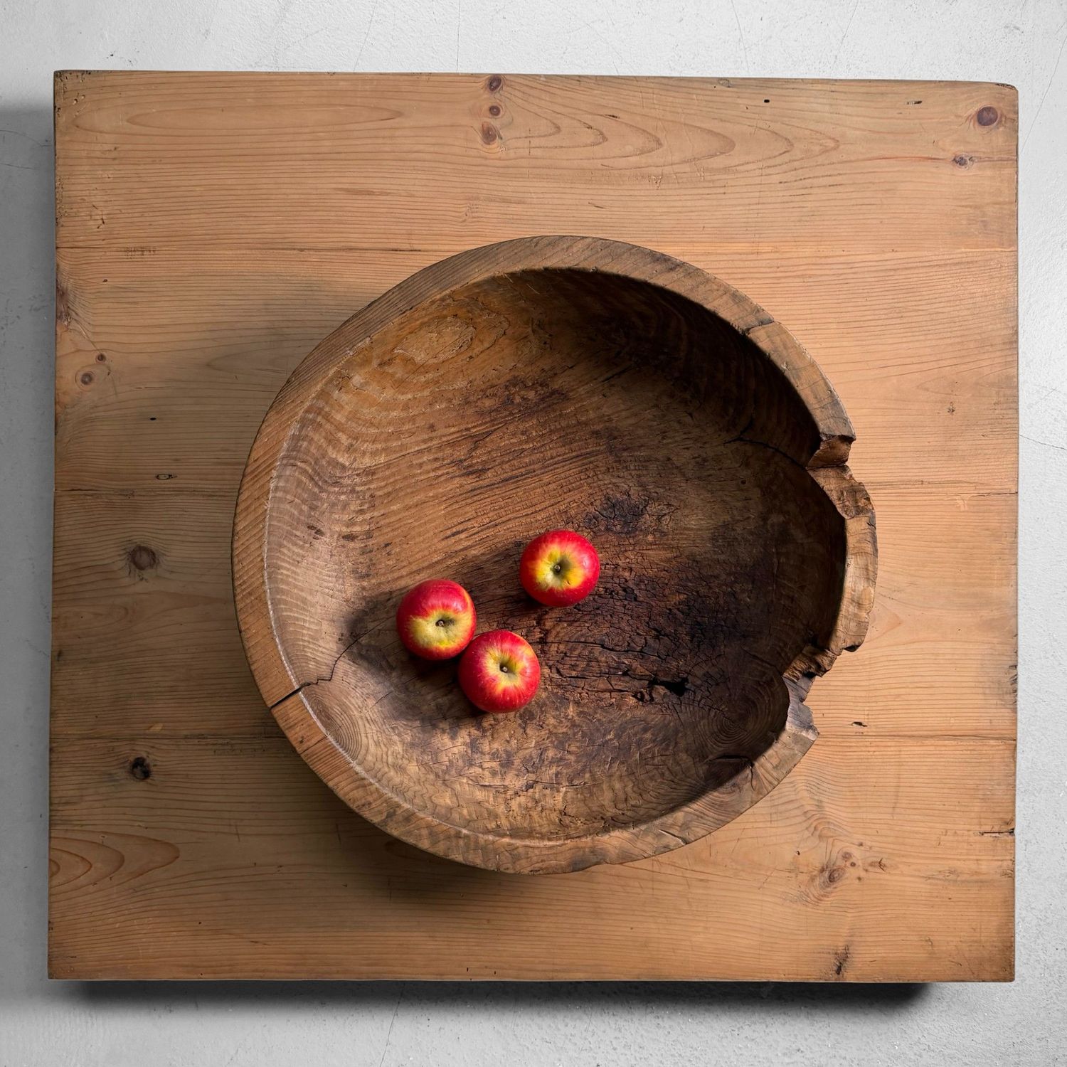 Antieke Japanse Houten Deegkom, Kibachi, 1920s