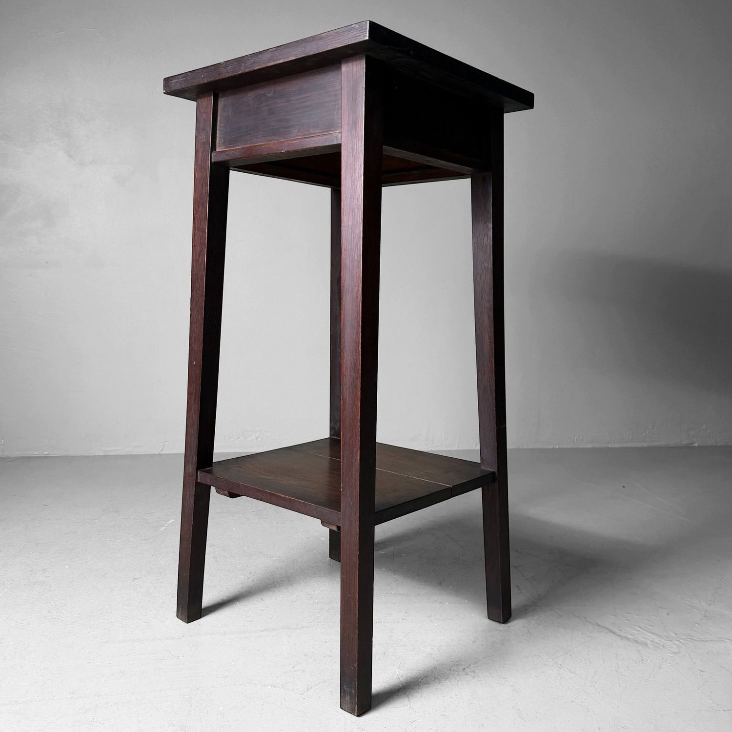 Wooden Japanese Plant Stand with Two Tiers, 1930s