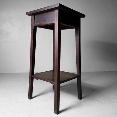 Wooden Japanese Plant Stand with Two Tiers, 1930s