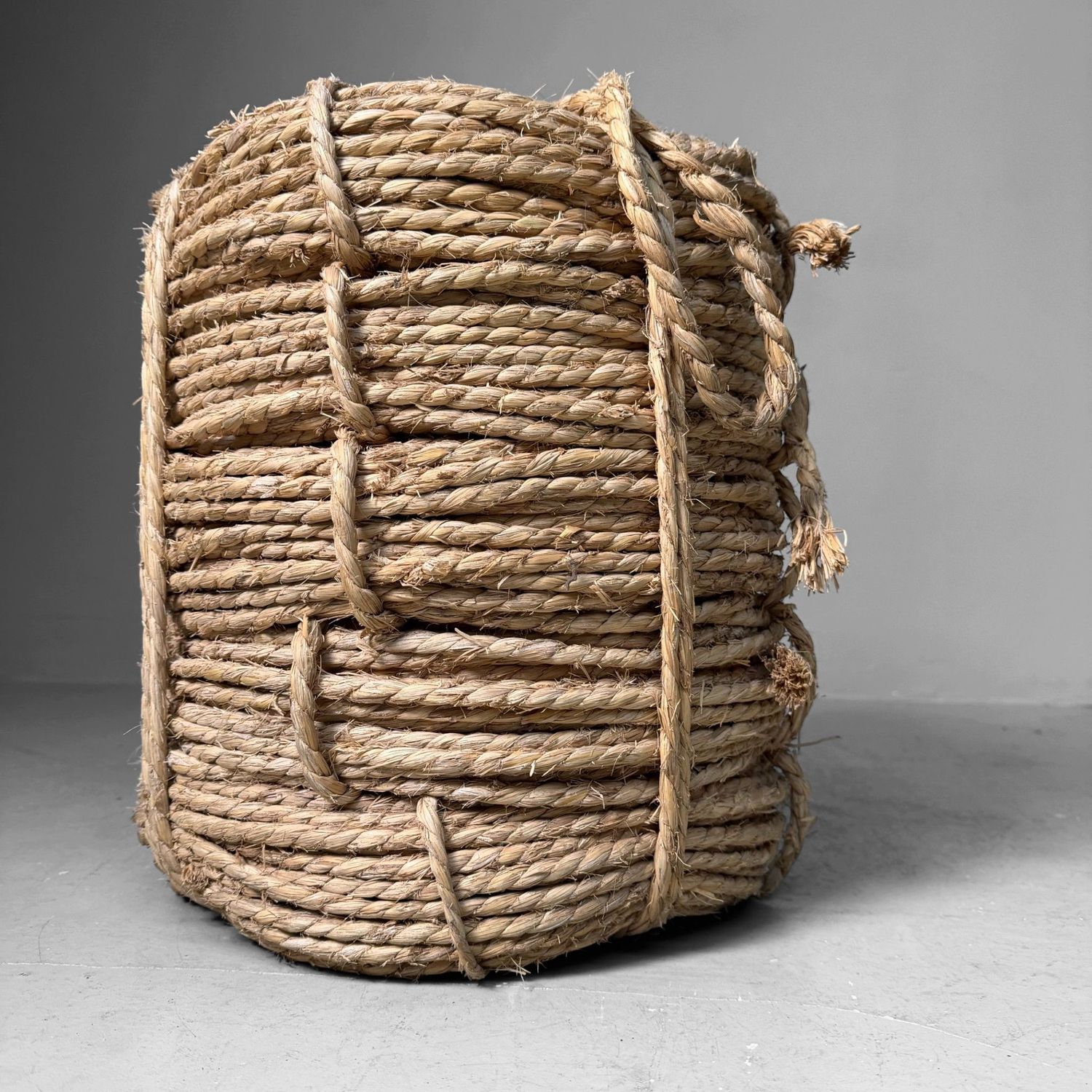 Large Japanese Coil of Natural Rope, 1950s