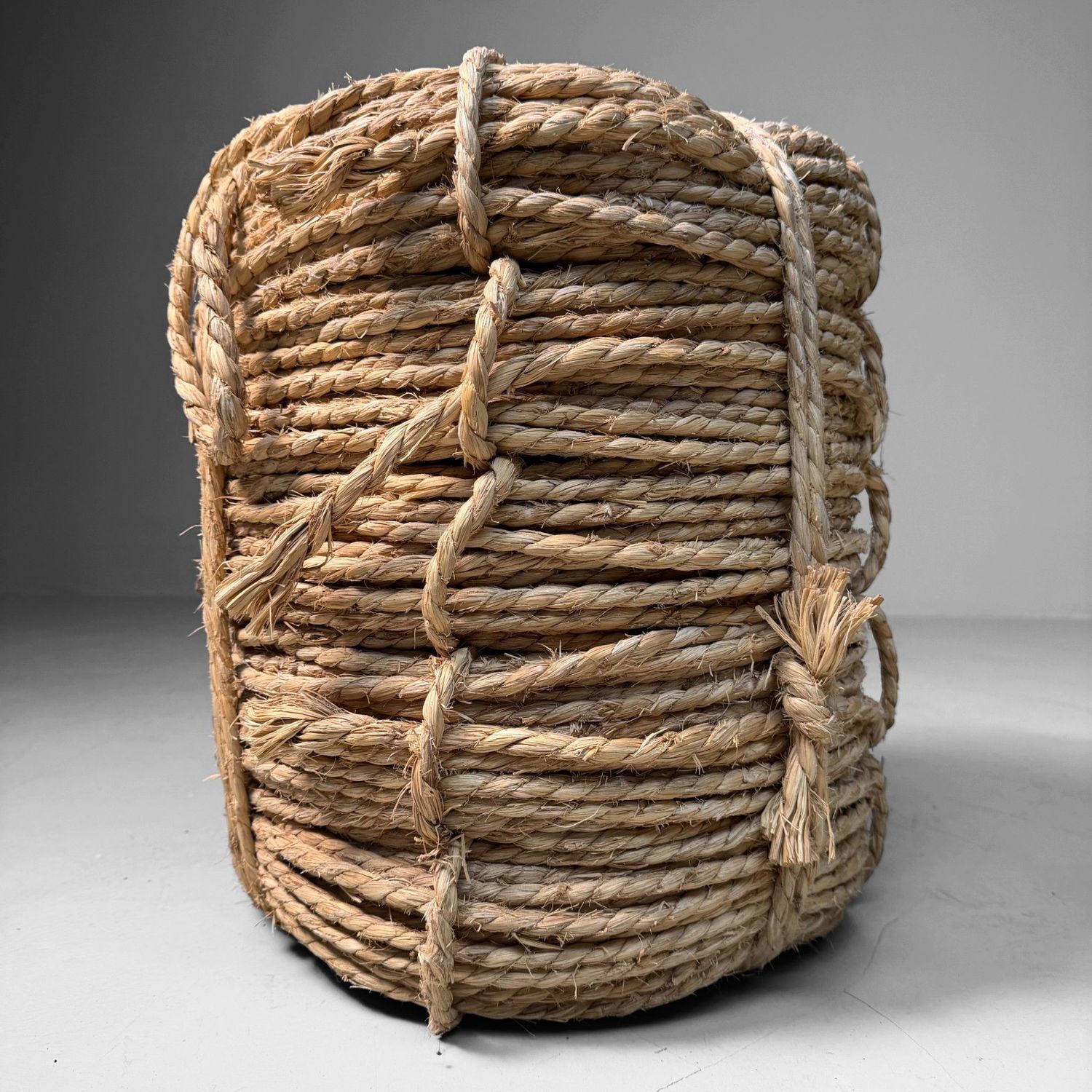Large Japanese Coil of Natural Rope, 1950s