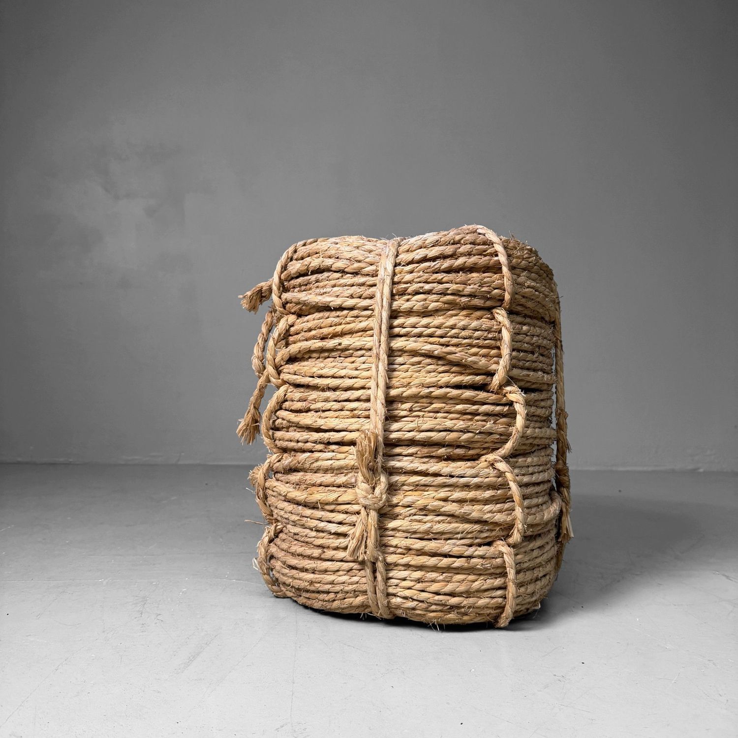 Large Japanese Coil of Natural Rope, 1950s